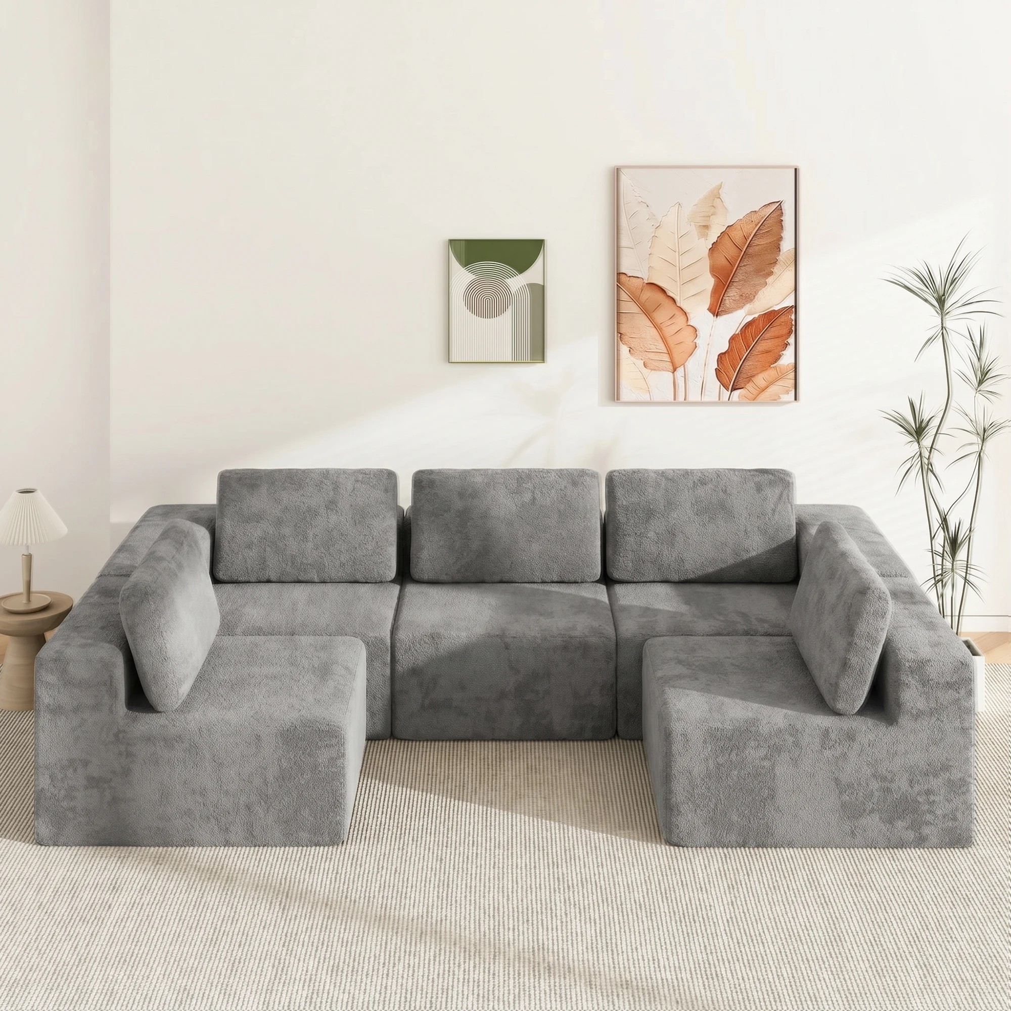 7 Advwin 415cm 5 Seater Sofa Modern Modular Sectional Couch No Assembly - Grey, 7 of 9
