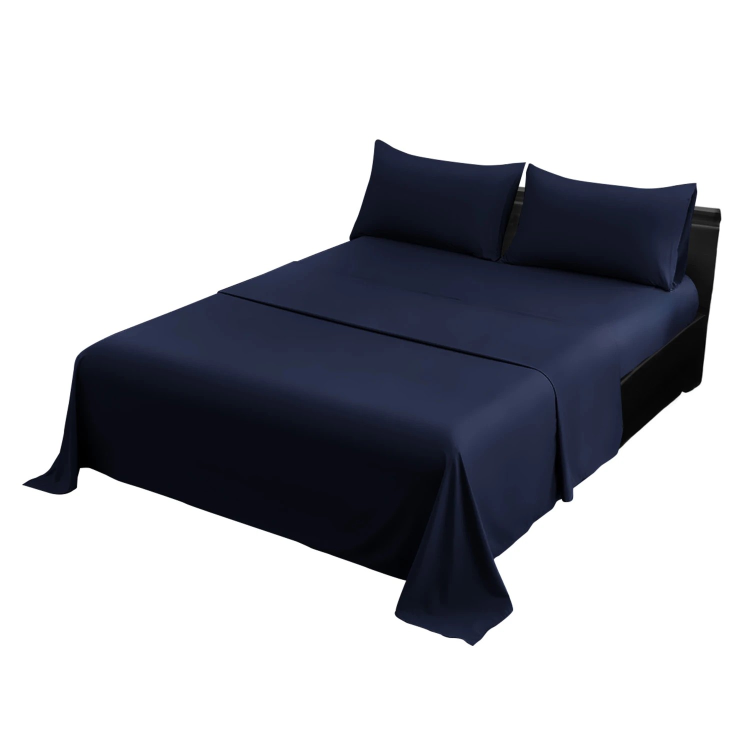 3 4pc 1000 Thread Count Cotton Rich Sheet Gift Pack Cvc Microfibre Blend In Navy
 - King Bed, 3 of 8