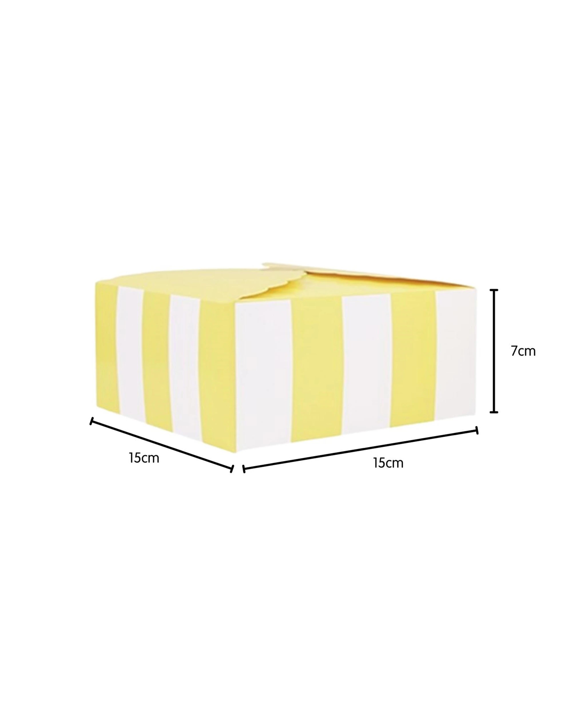 2 Shmick Light Yellow and White Stripe Patisserie Boxes Pack of 6 - Yellow, 2 of 2