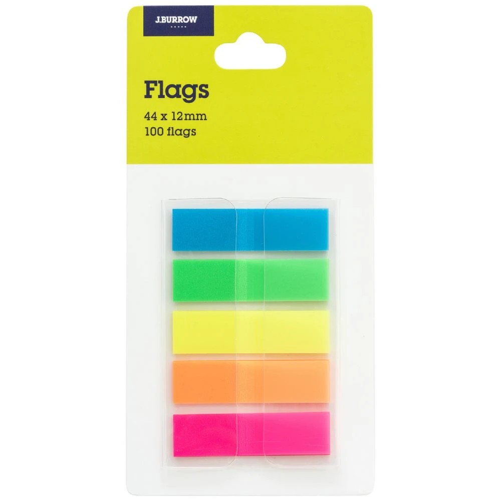 1 J.Burrows Translucent Flags 12mm x 44mm 5 Pack, 1 of 3