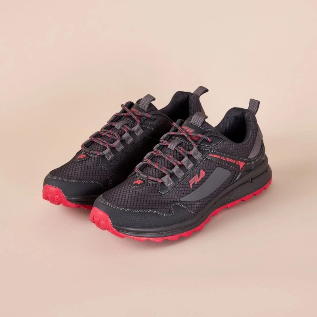 1 Fila Mens Trail Sneakers - Arpino CHARCOAL / RED, 1 of 6