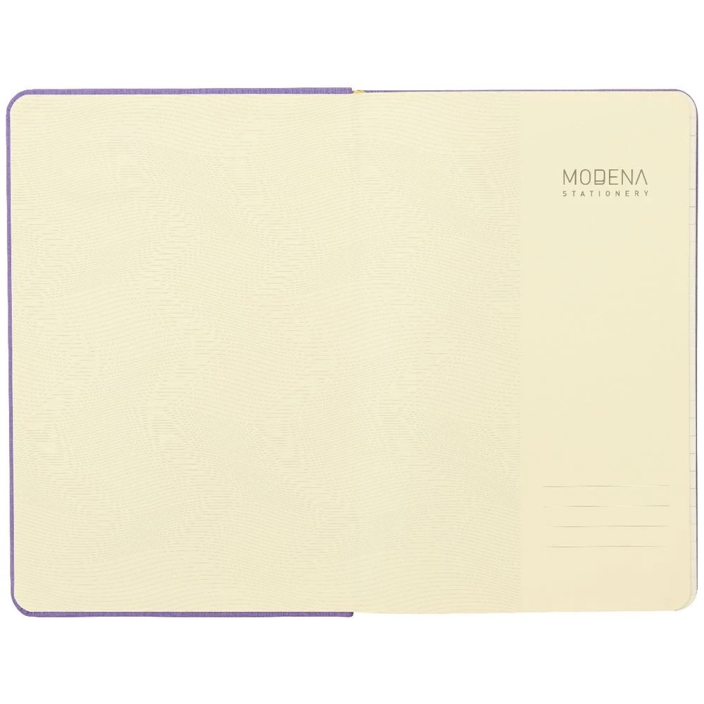 3 Modena A5 Linen Ruled Notebook Lilac, 3 of 5