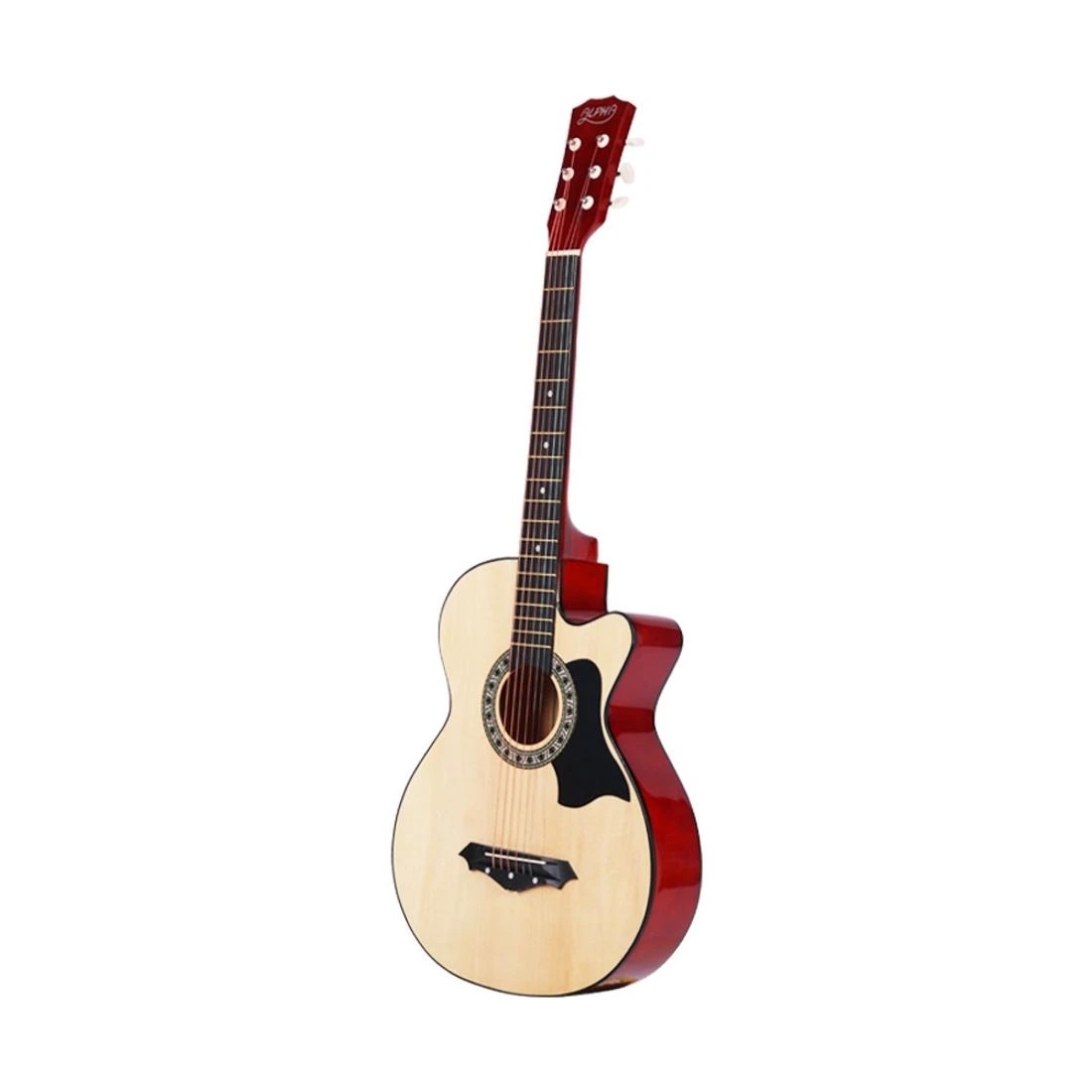 2 Alpha 38 Inch Acoustic Guitar Wooden Body Steel String Full Size w/ Stand Wood - Multi, 2 of 7