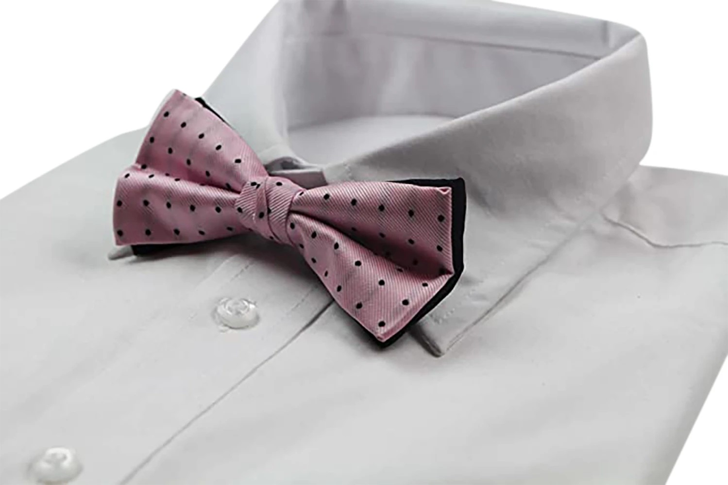 4 Zasel Mens Pink With Black Polka Dot Patterned Bow Tie - Multi, 4 of 4