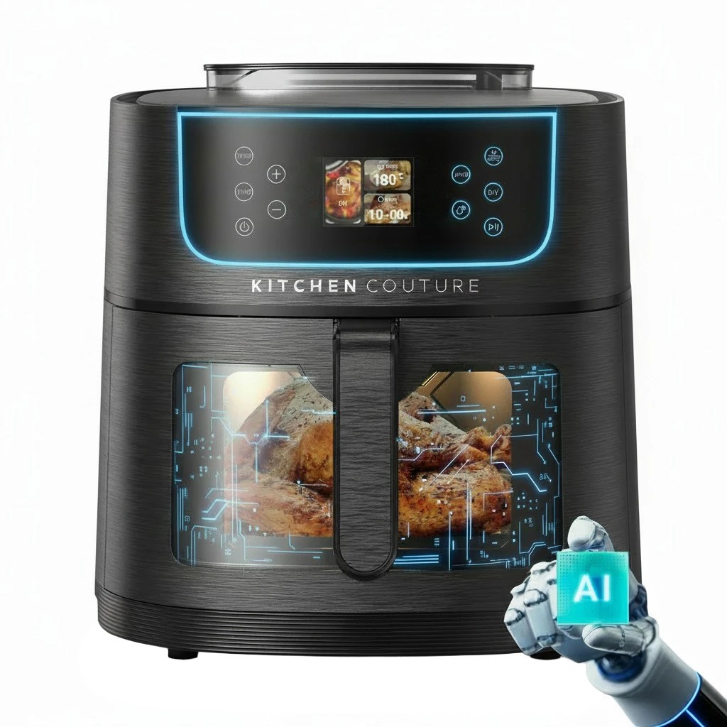 1 Kitchen Couture 8L Ai Smart Sense Ceramic Auto Cooking Air Fryer - Black, 1 of 7