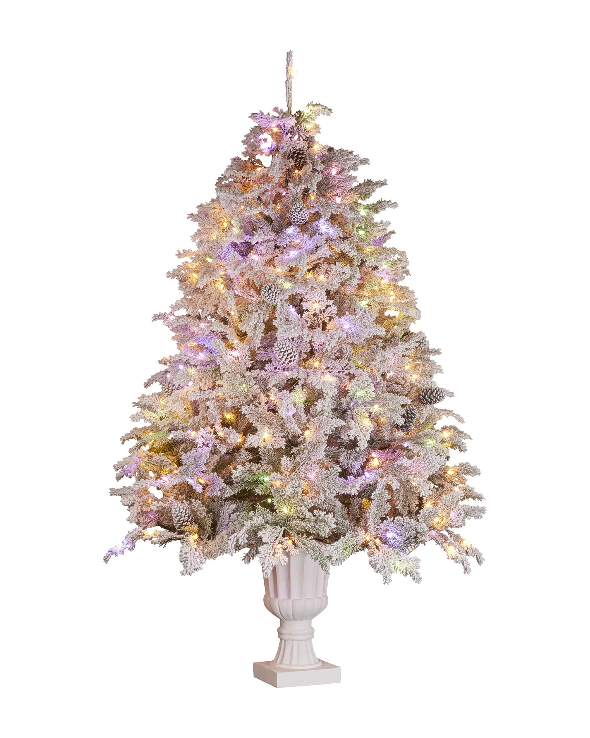 1 Christabelle 2.3m Christmas Tree Potted Alpine Fir With Pre Lit Multi-colour Led Lights, 1 of 2
