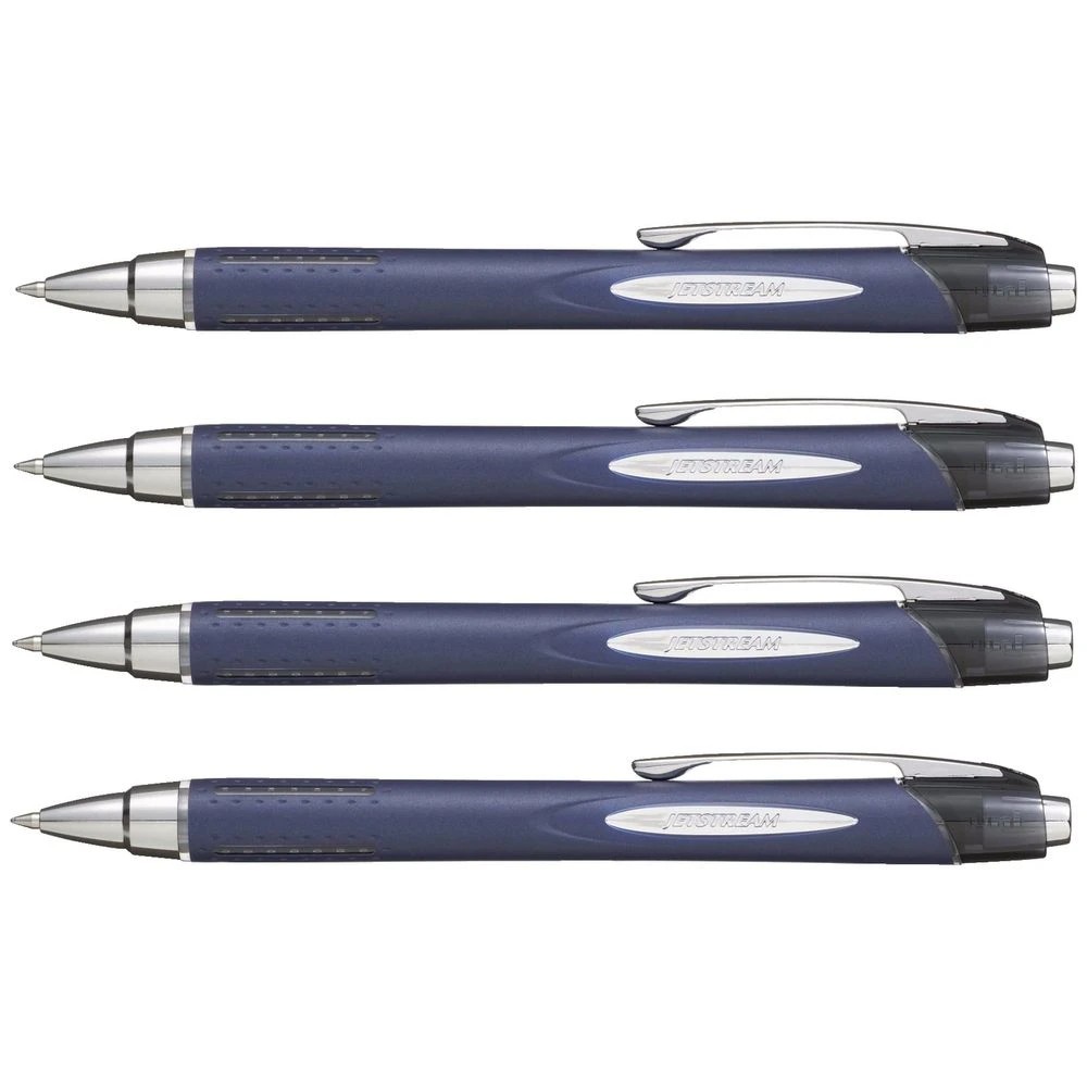 2 Uni Jetstream Retractable Rollerball Pen 0.7mm Black 4 Pack, 2 of 2