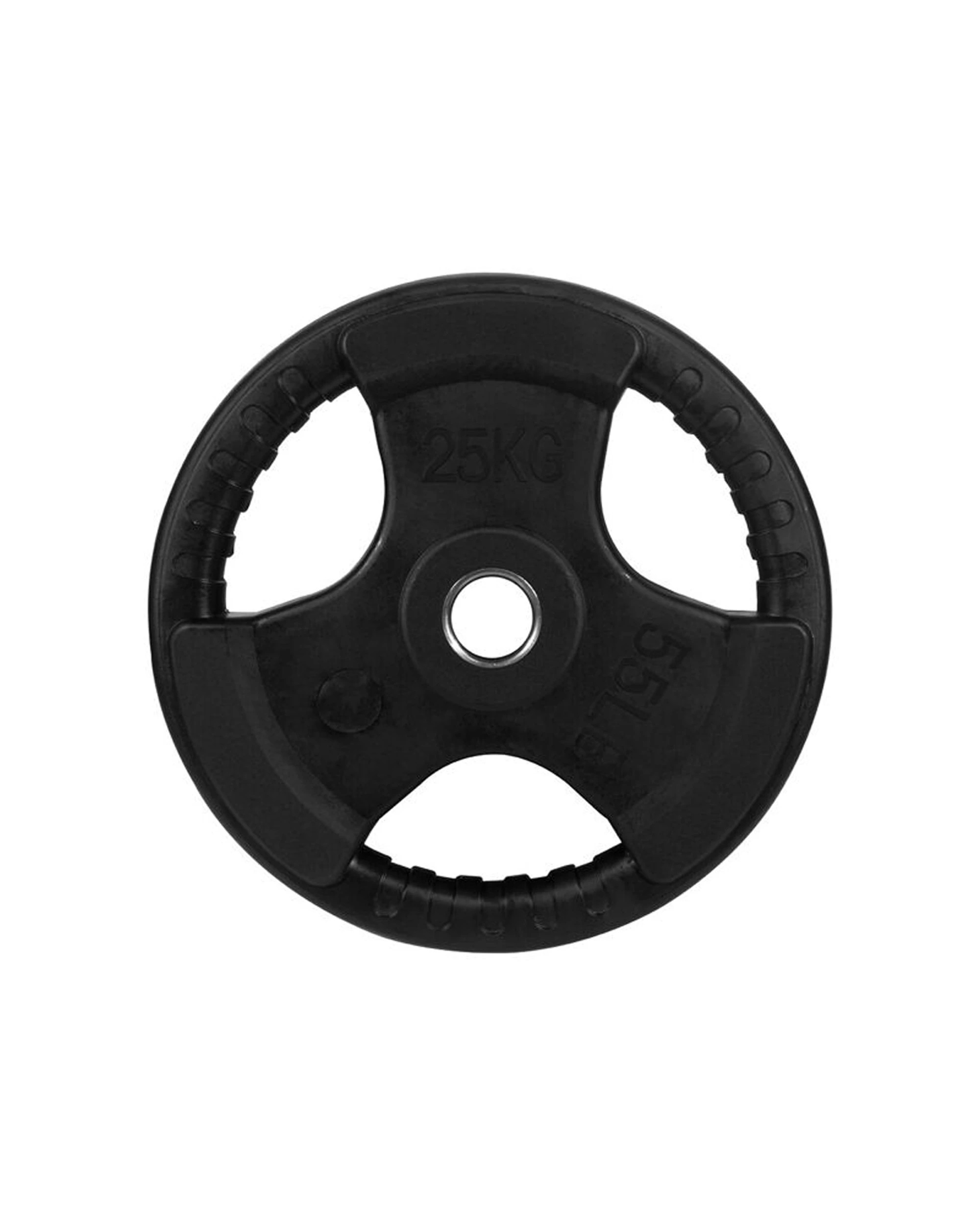 1 Bodyworx Standard Rubber Ezy Grip Disc Weight Plate 25kg 30mm Home Gym - Black, 1 of 1