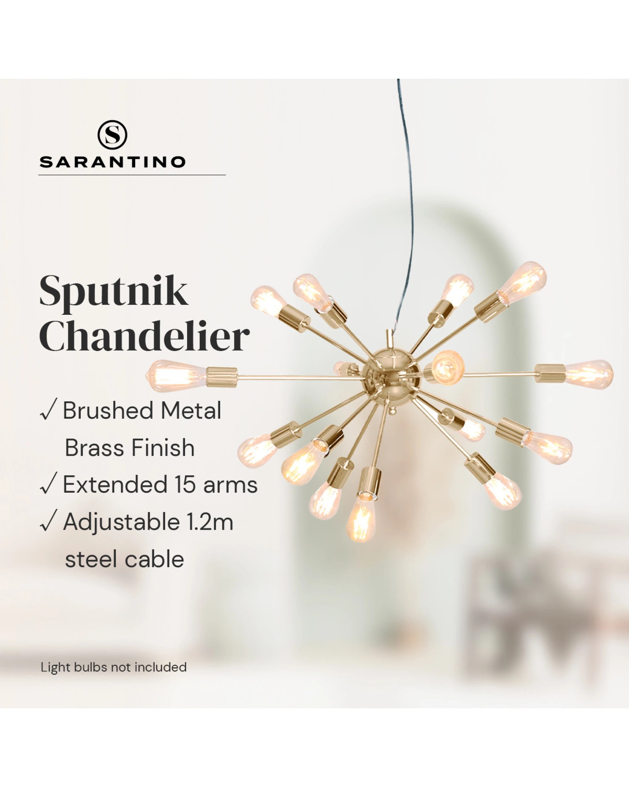 2 Sarantino 15-light Hanging Chandelier, 2 of 9