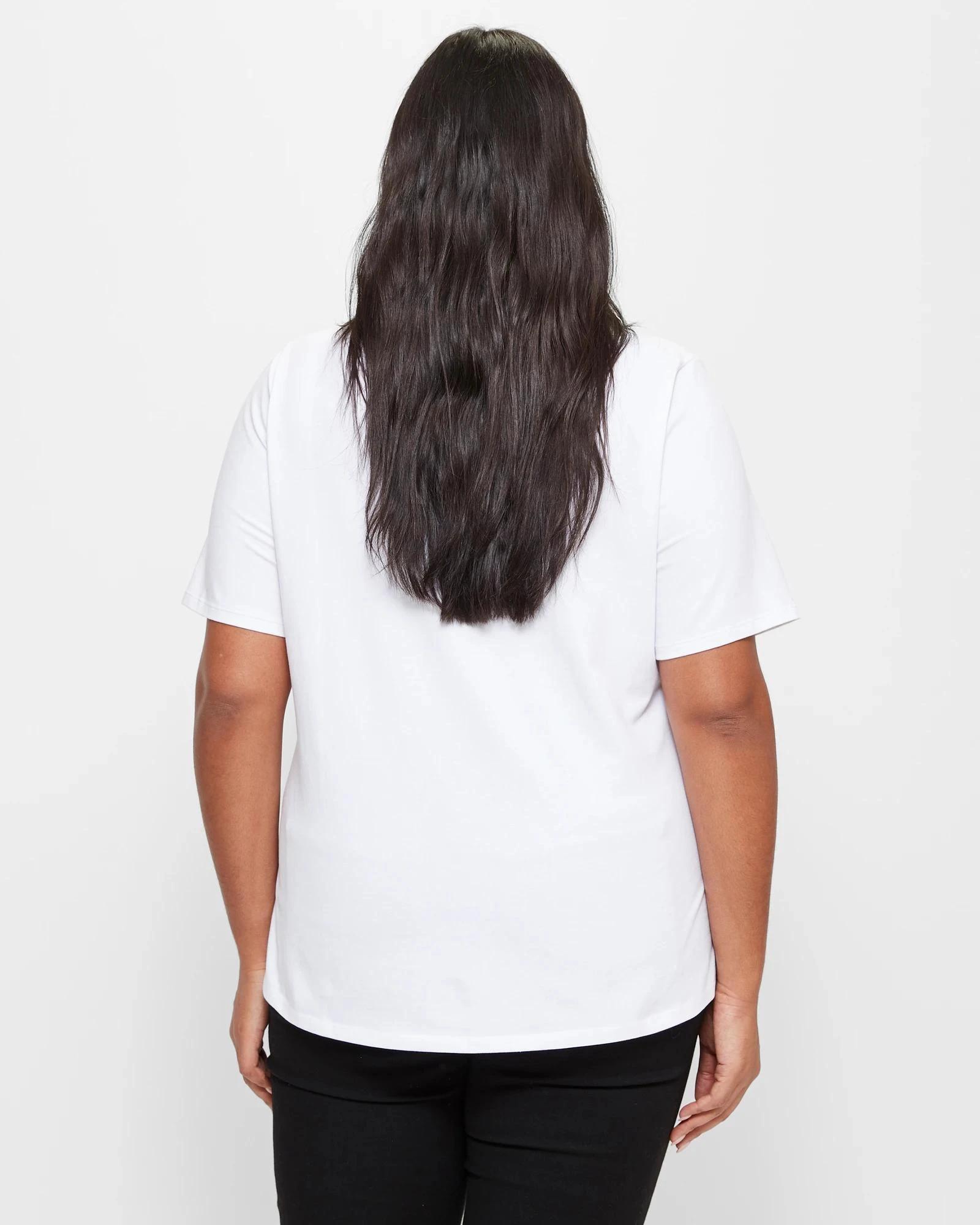 4 Target Plus Size Australian Cotton T-Shirt WHITE, 4 of 5