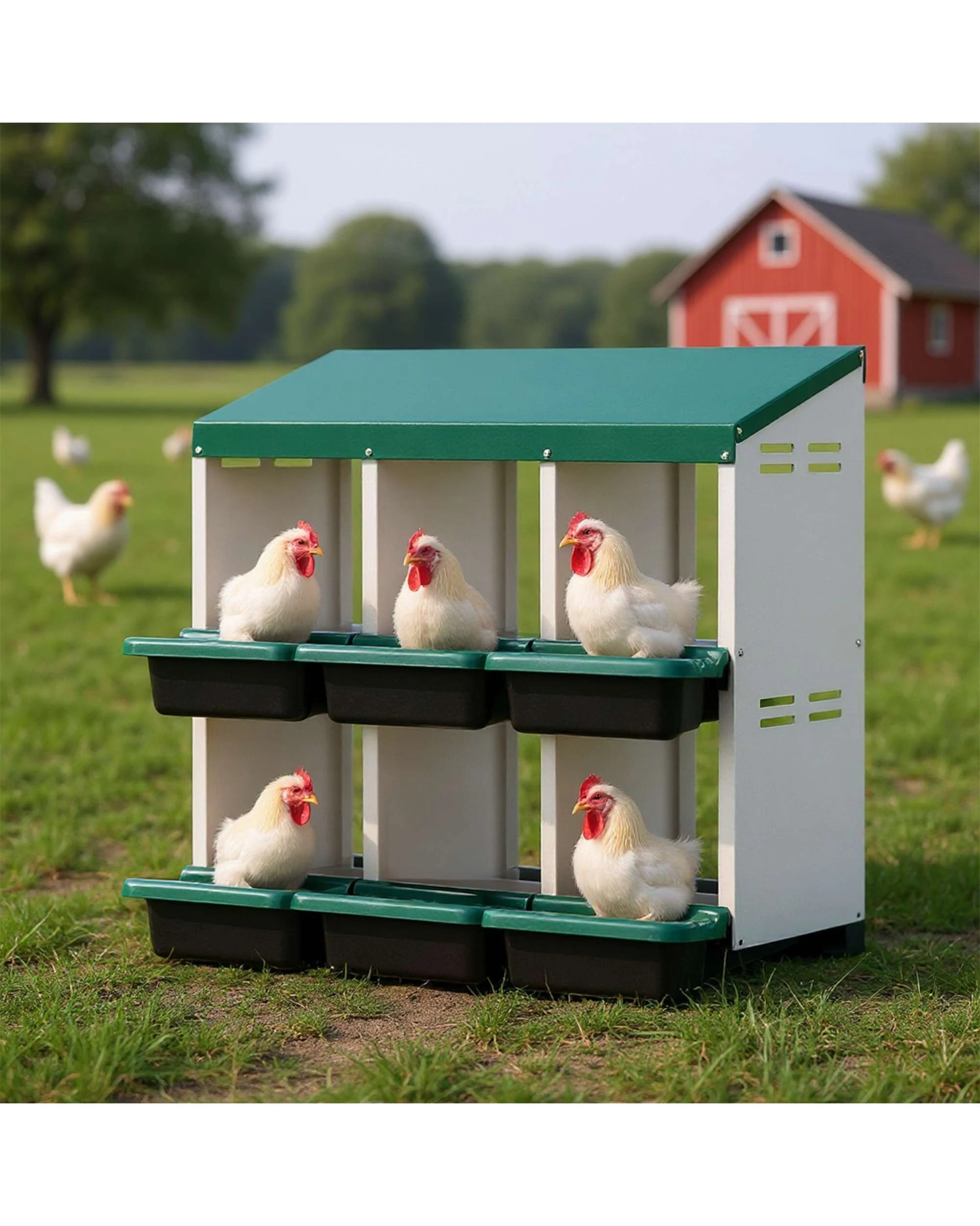 3 Advwin 6 Holes Chicken Nesting Boxes Chicken Egg Laying Box Egg Collection, 3 of 8