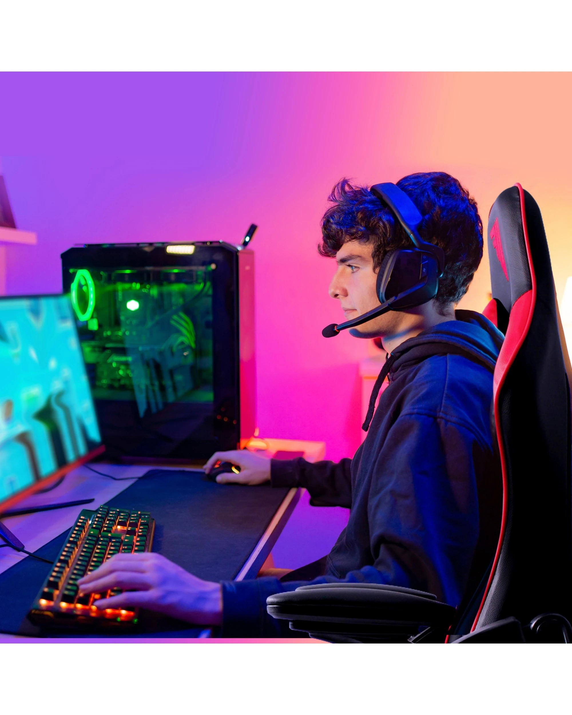 8 Advwin Gaming Chair Height Adjustable Ergonomic Recliner Racing Office Chair
 - Black, 8 of 8