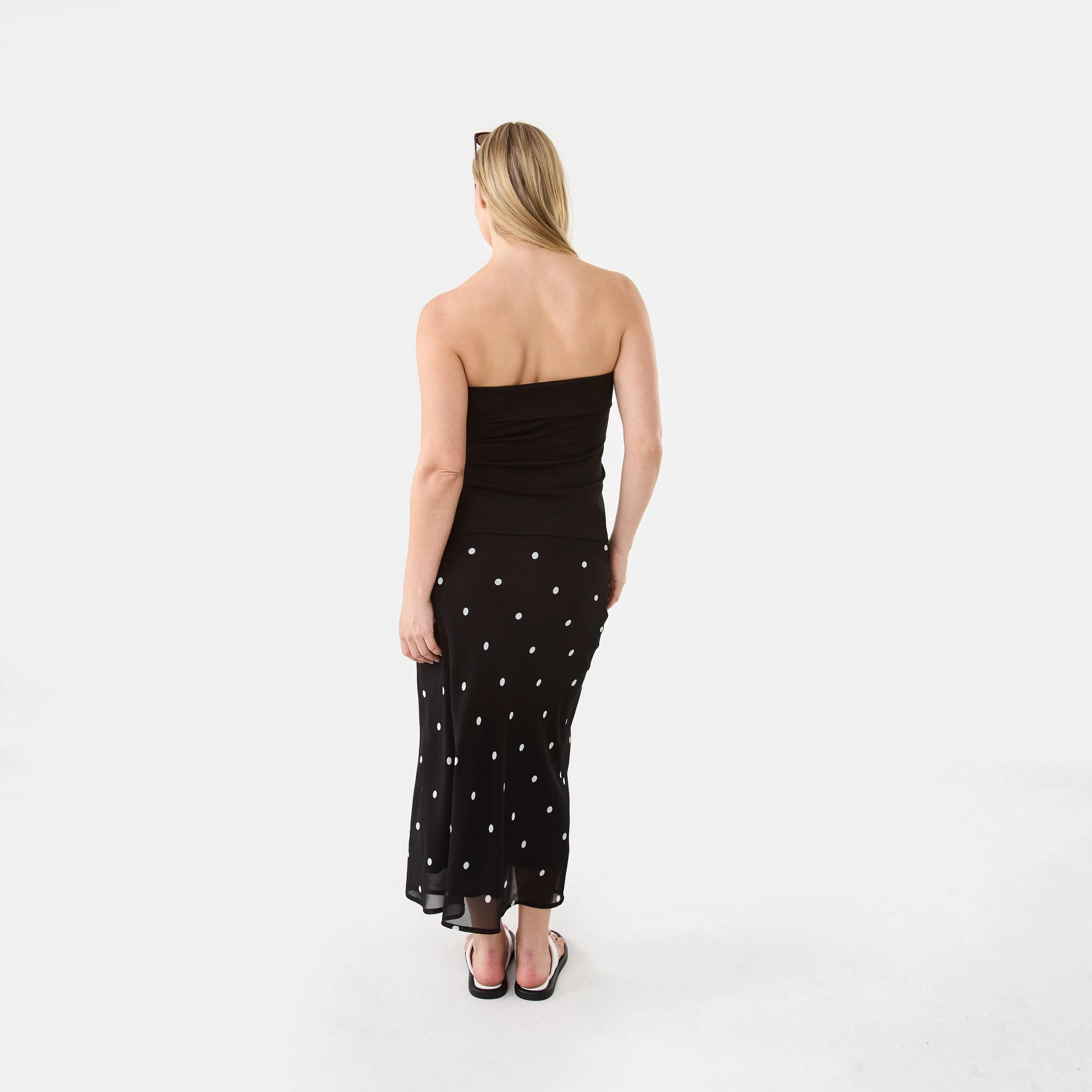 4 Chiffon Slip Midi Skirt Black Spot, 4 of 6