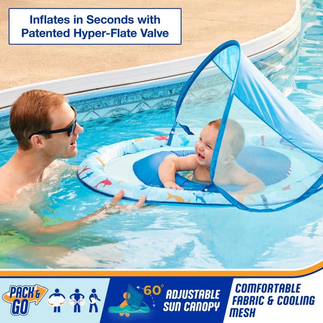 8 Swimways Baby Premium Spring Float Sun Canopy - Assorted, 8 of 8