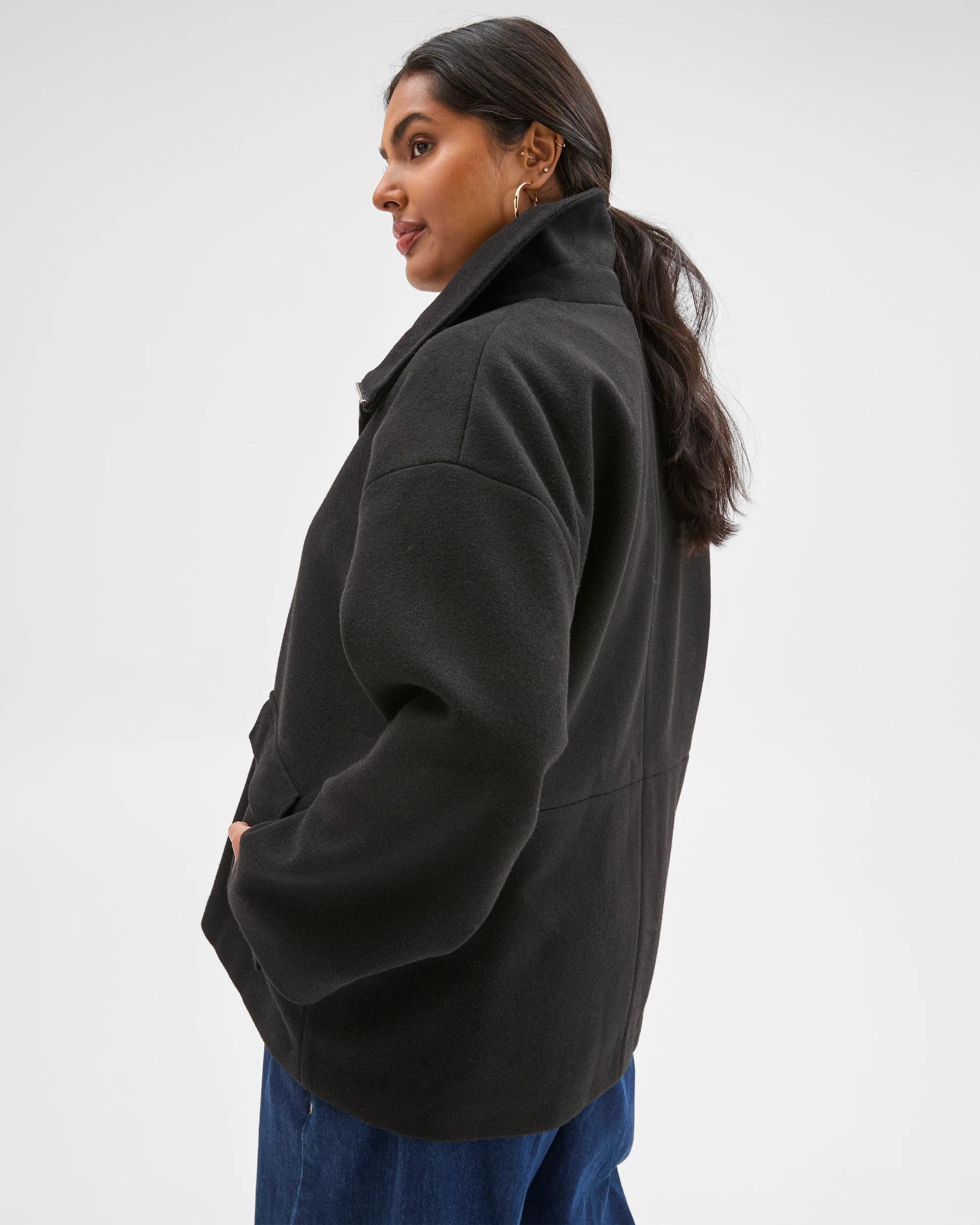 6 Target Curve Plus Size Zip Through Jacket BLACK, 6 of 6