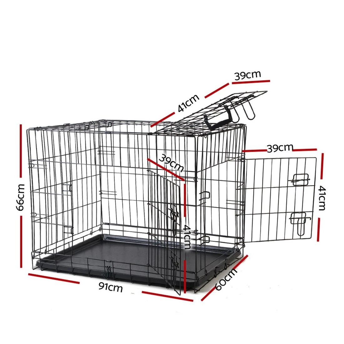 1 i.Pet 36" Dog Cage Crate Kennel 3 Doors - Black, 1 of 6