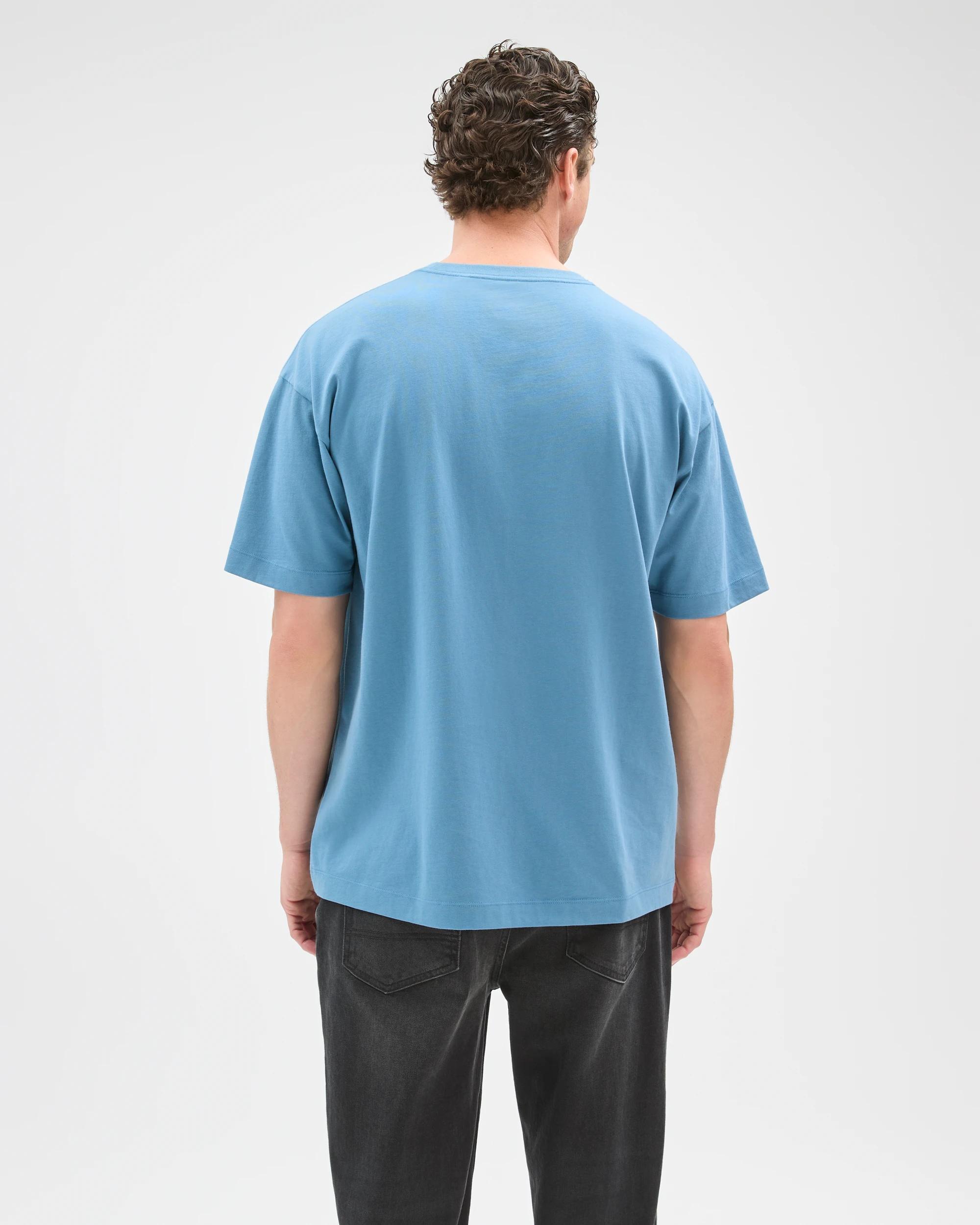 6 Target Man Australian Cotton Relaxed T-Shirt AGEAN BLUE, 6 of 6