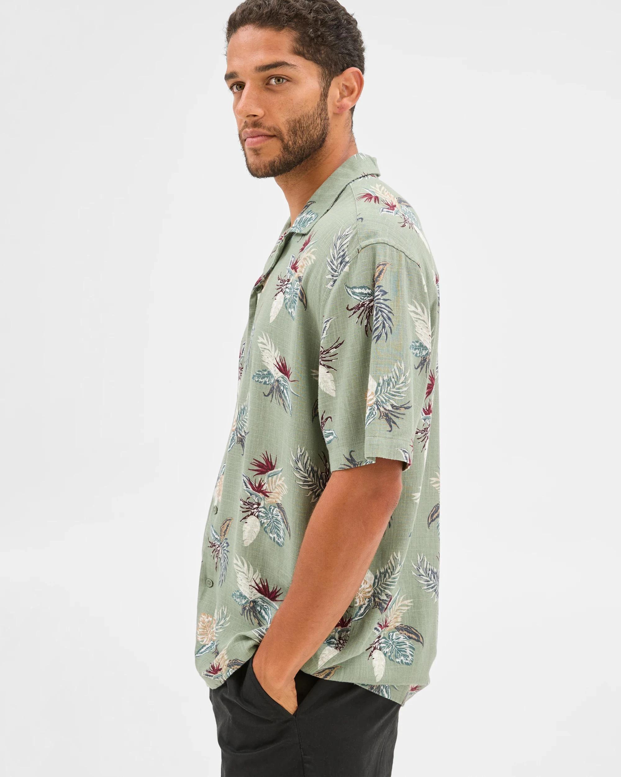 5 Target Floral Print Shirt GREEN, 5 of 6