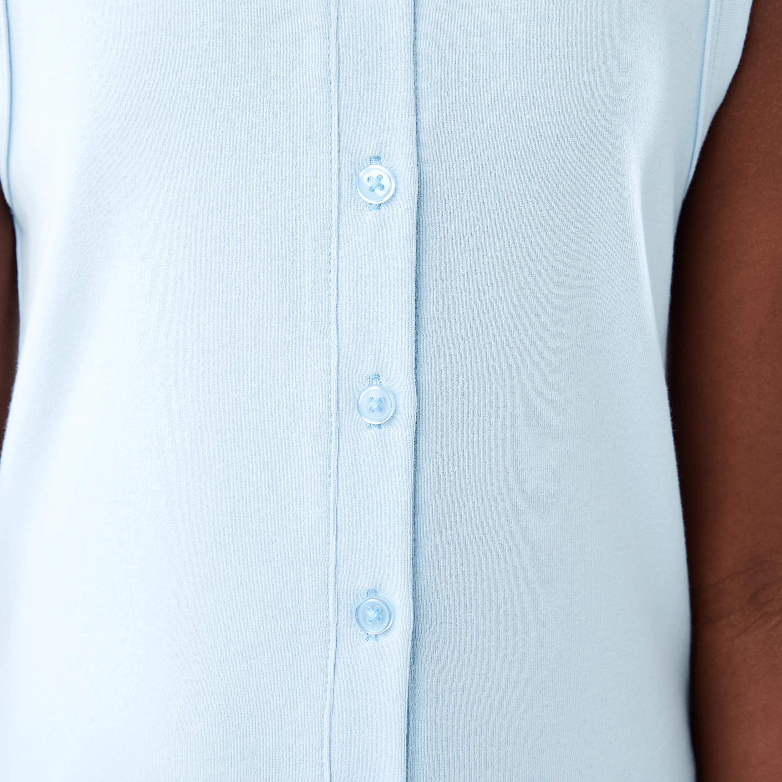 5 Button Through Rib Tank Ice Mist, 5 of 7