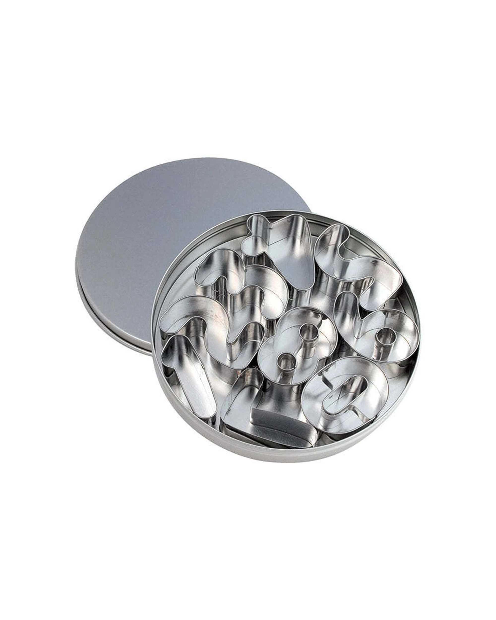 1 Mondo Stainless Steel Number Cutters Set 9PC With Storage Tin Can - Silver, 1 of 1