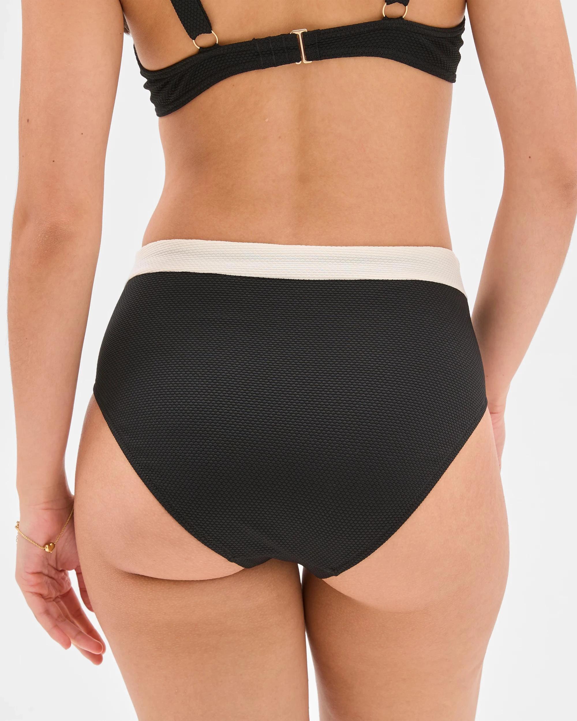 9 Target Resort High Waisted Honeycomb Bikini Bottoms - Shape Your Body BLACK / WHITE, 9 of 10