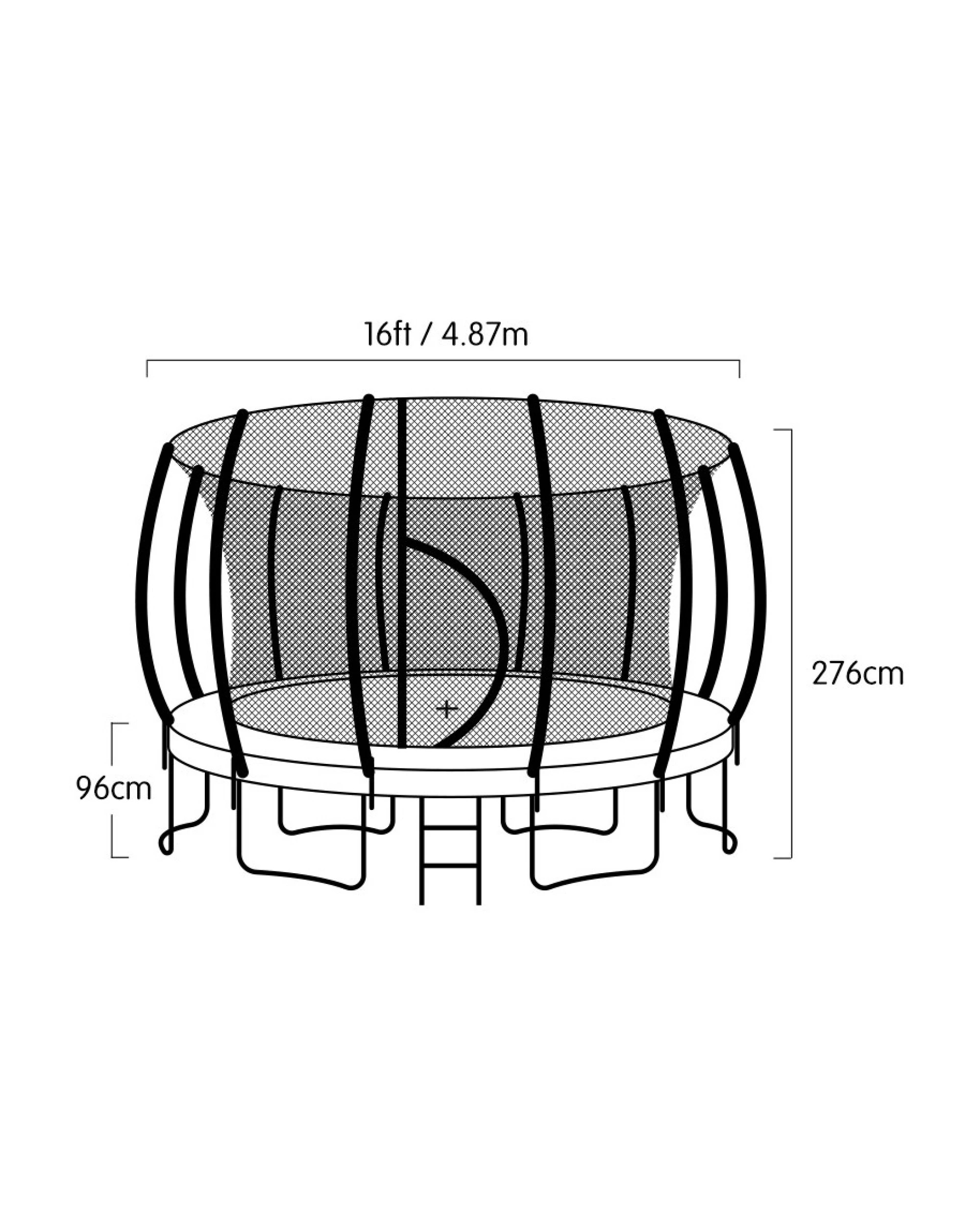 9 Kahuna Trampoline 16 Ft With Basketball Set - Rainbow, 9 of 9