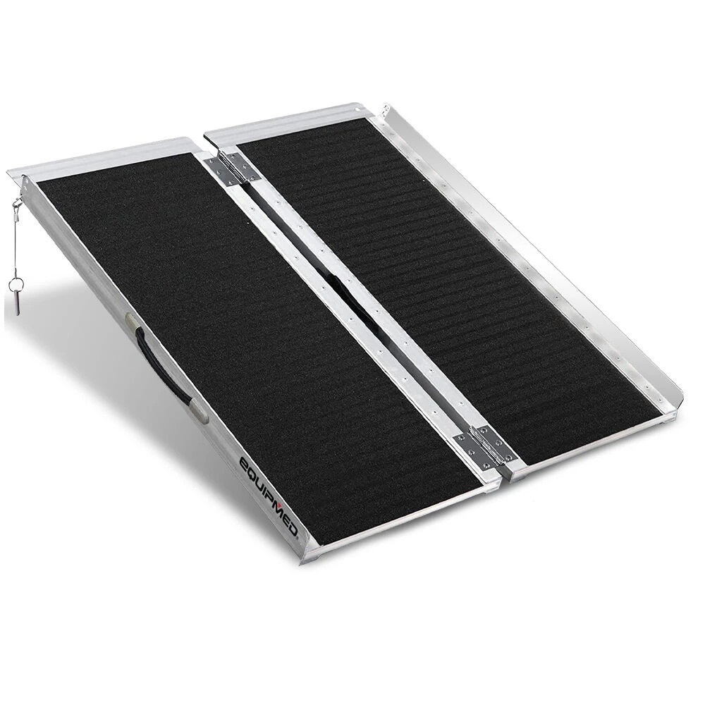 1 Equipmed 91cm Portable Folding Aluminium Access Ramp, Black Ultra-Grip, 1 of 1