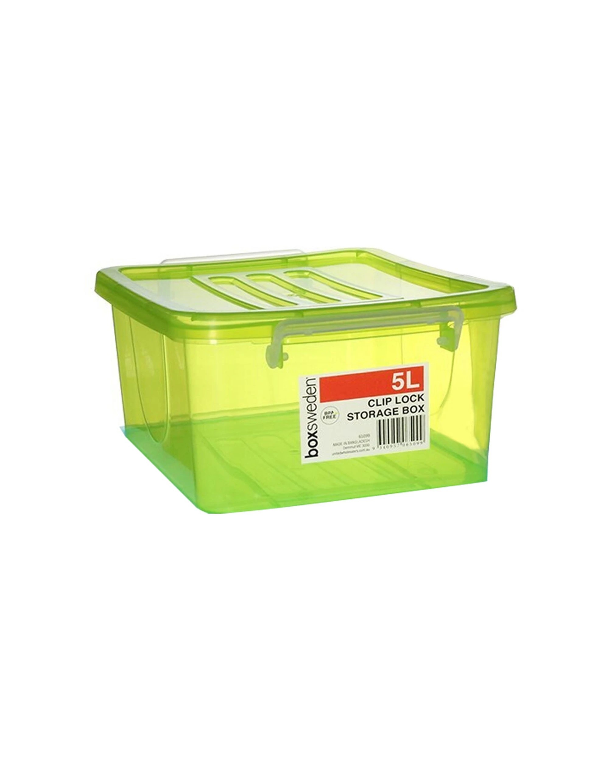 1 Boxsweden 5l Clip Lock Storage Box Stackable Plastic - Assorted, 1 of 3