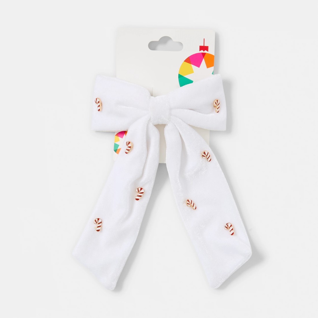4 White Christmas Candy Cane Bow Hair Clip, 4 of 4