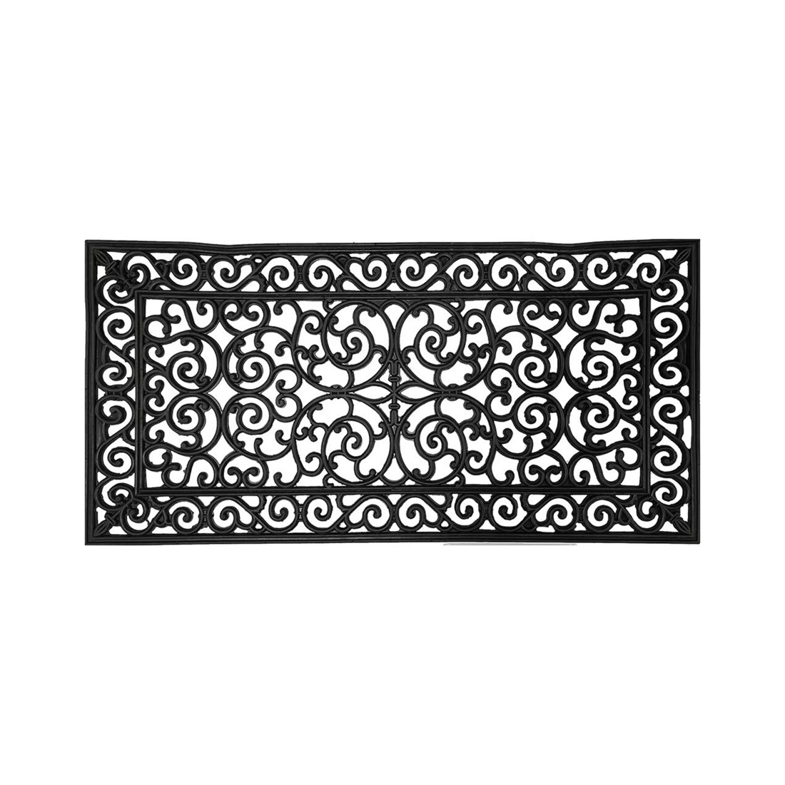 3 Solemate Rubber Filigree 60x120cm Stylish/durable Outdoor Front Doormat
 - Black, 3 of 3