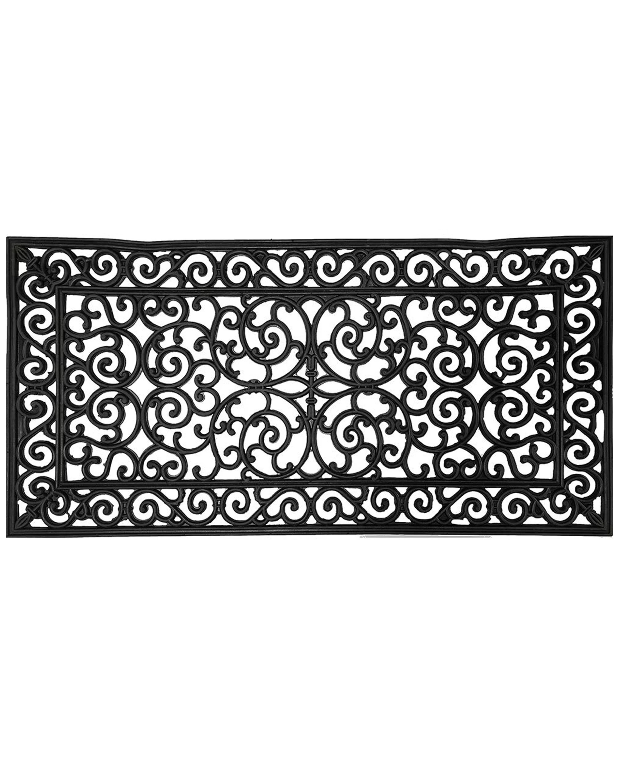 3 Solemate Rubber Filigree 60x120cm Stylish/durable Outdoor Front Doormat
 - Black, 3 of 3