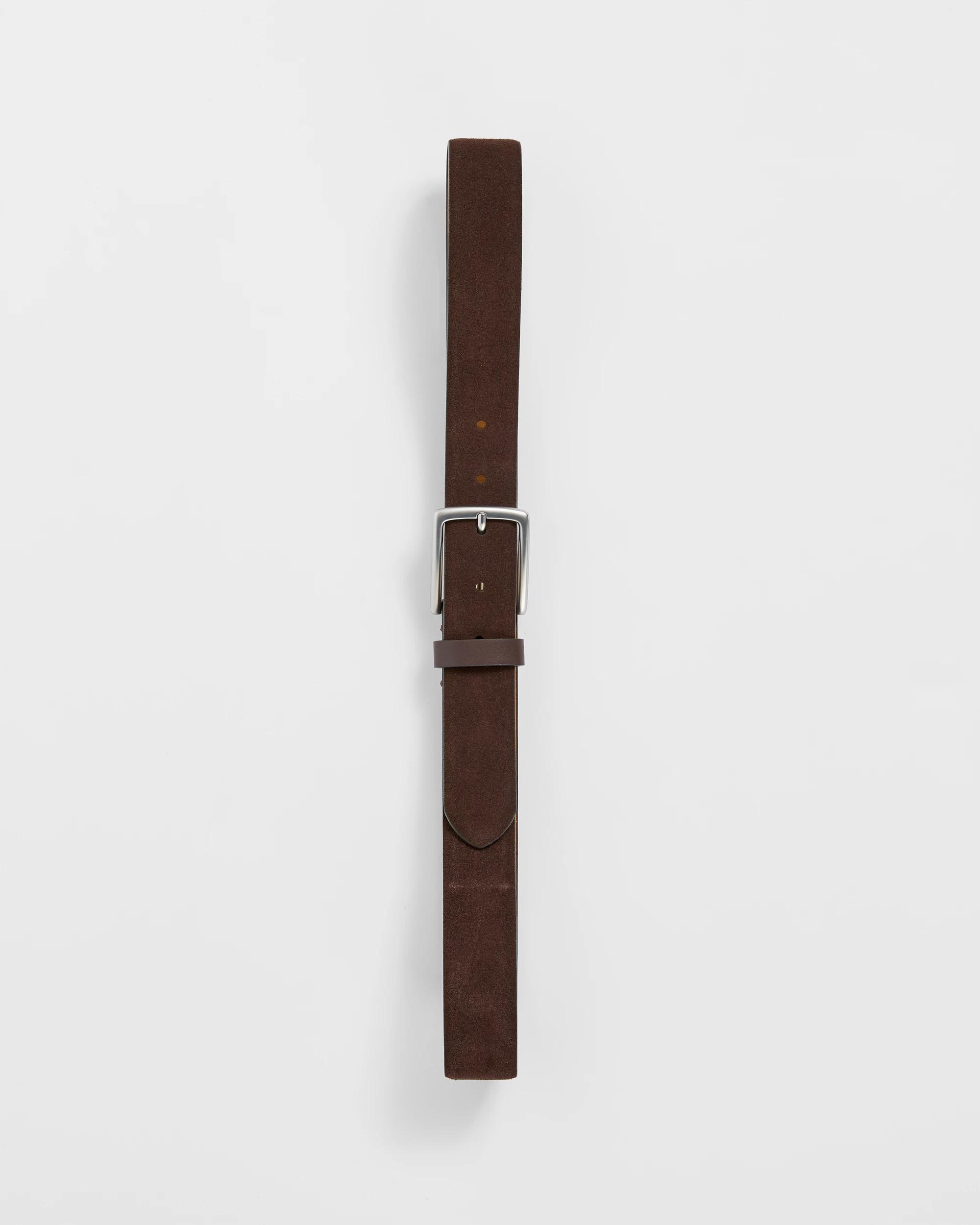 2 Target Man Premium Suede Leather Belt CHOCOLATE, 2 of 3