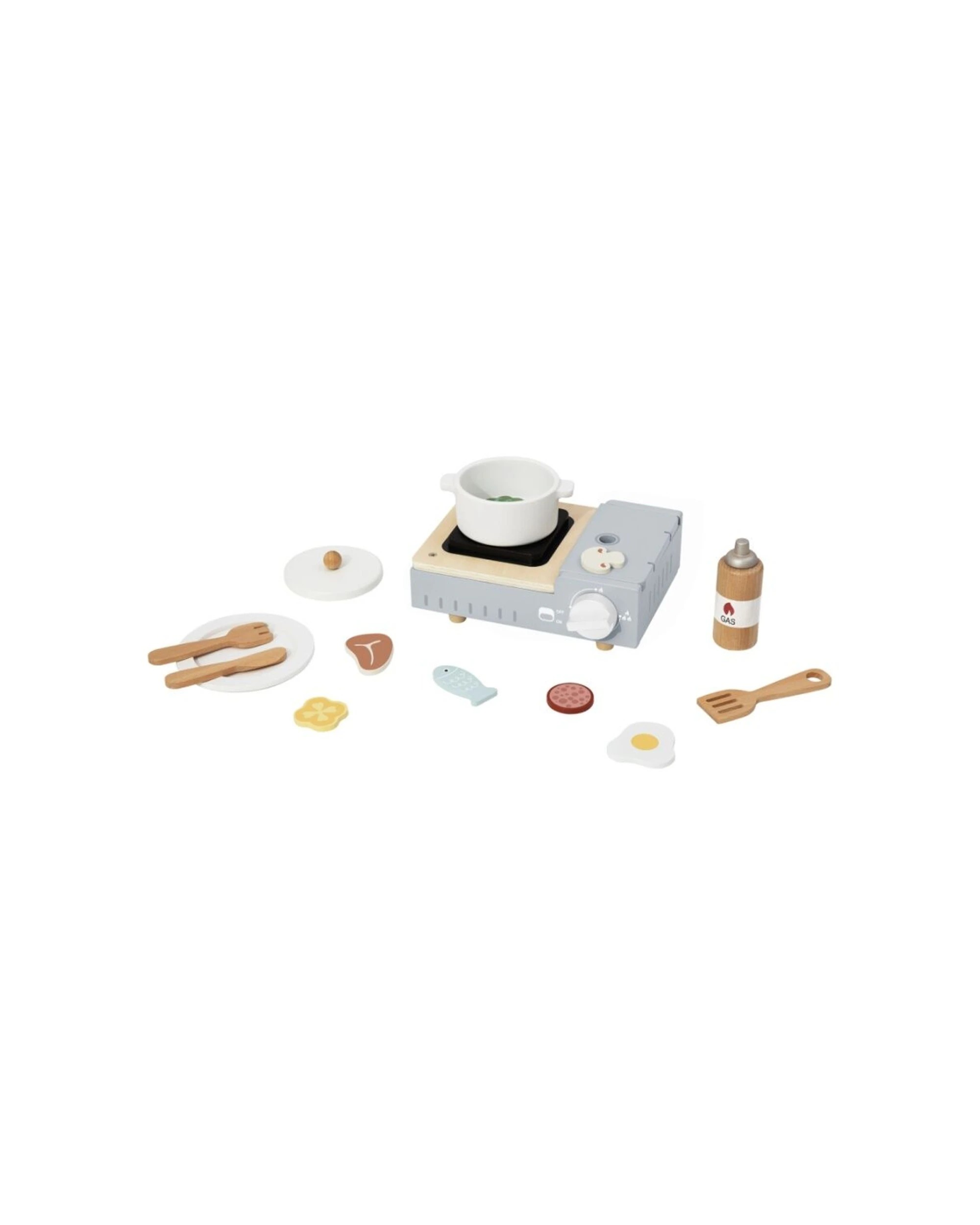 1 Tooky Toy Camping Stove Set Wooden Playset Kids Children - Natural, 1 of 6