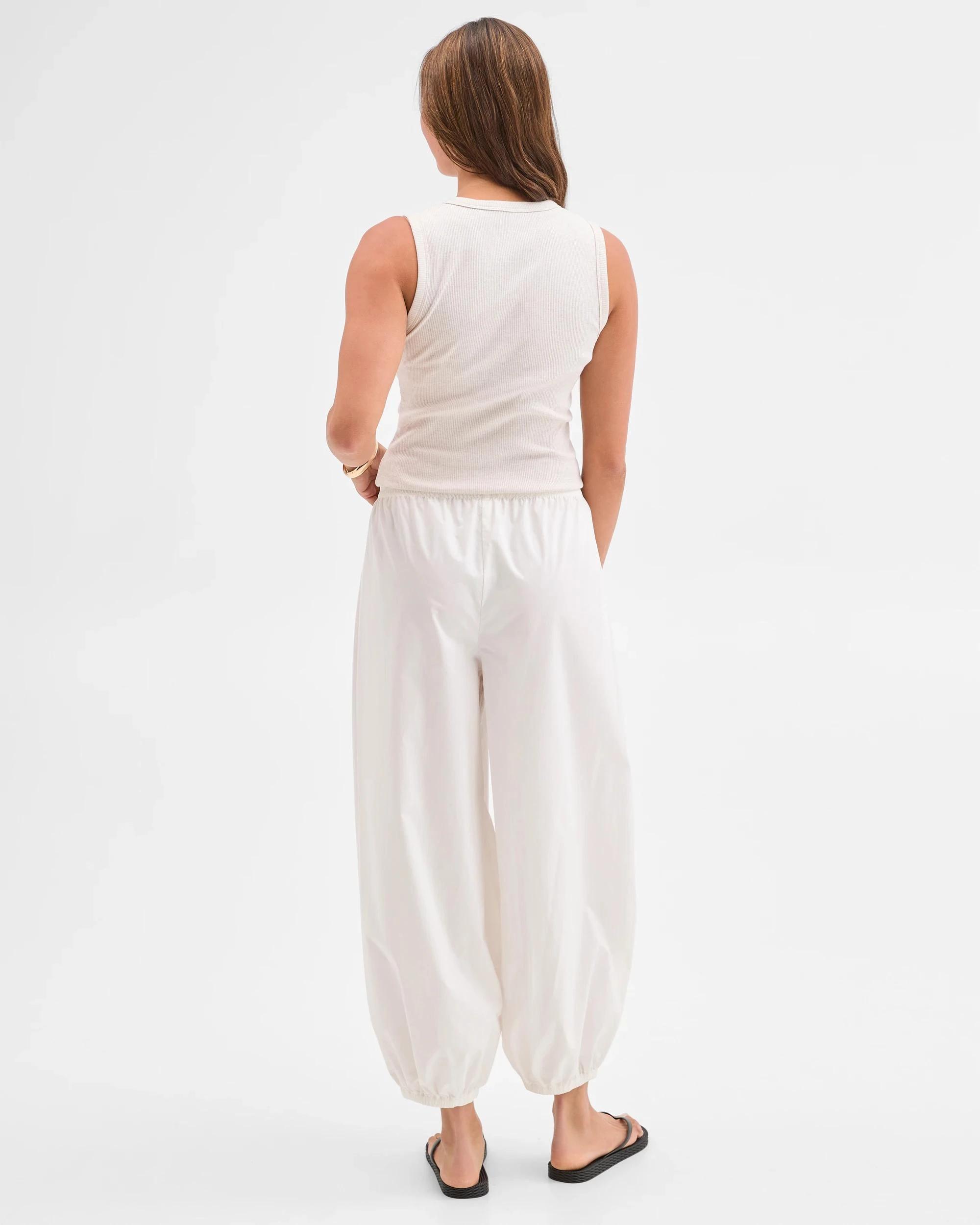 6 Lily Loves Australian Cotton Poplin Balloon Pants WHITE, 6 of 6