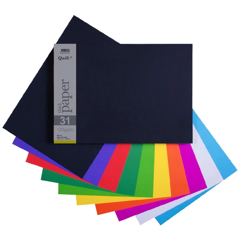 1 Quill A3 Paper 125gsm Assorted 250 Pack, 1 of 2