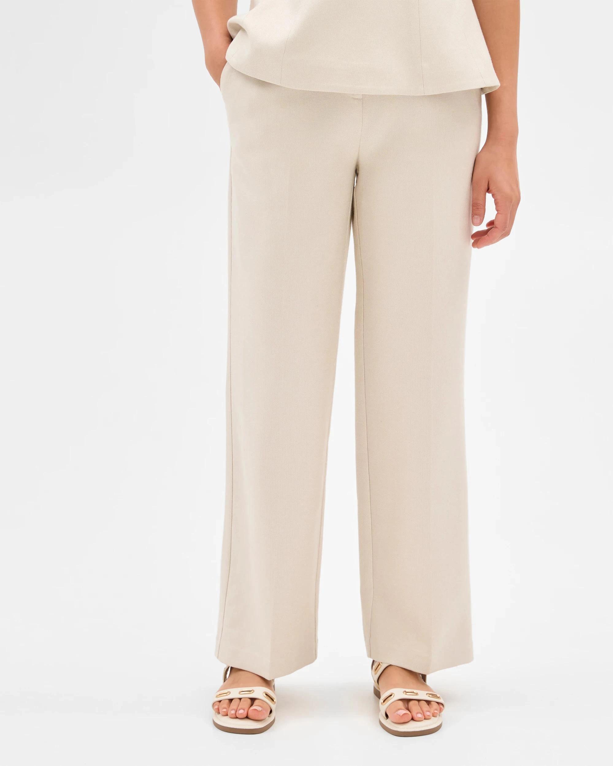 5 Textured Straight Leg Pants - Preview CREAM, 5 of 6