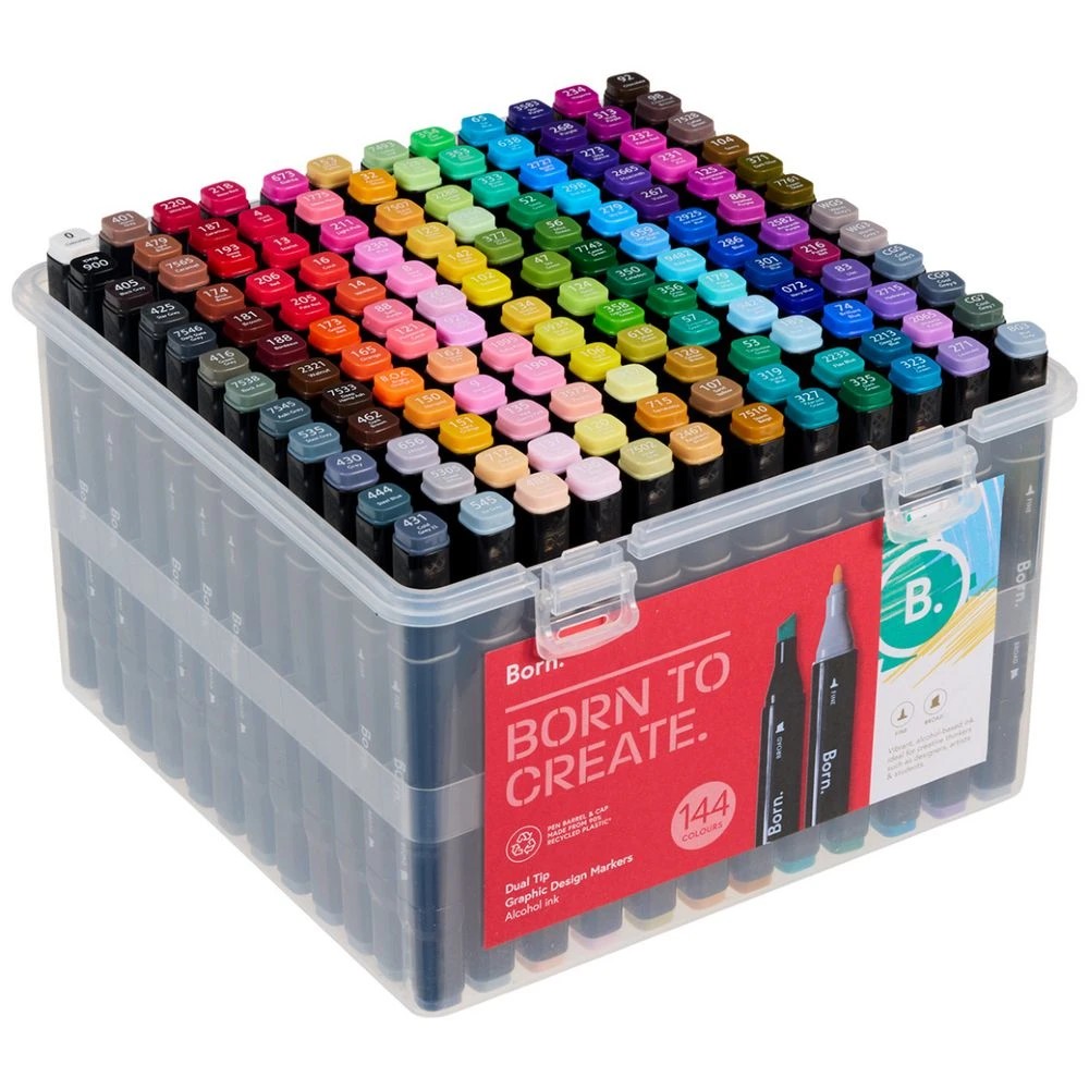 2 Born Dual-Tip Art Markers Assorted 144 Pack, 2 of 7