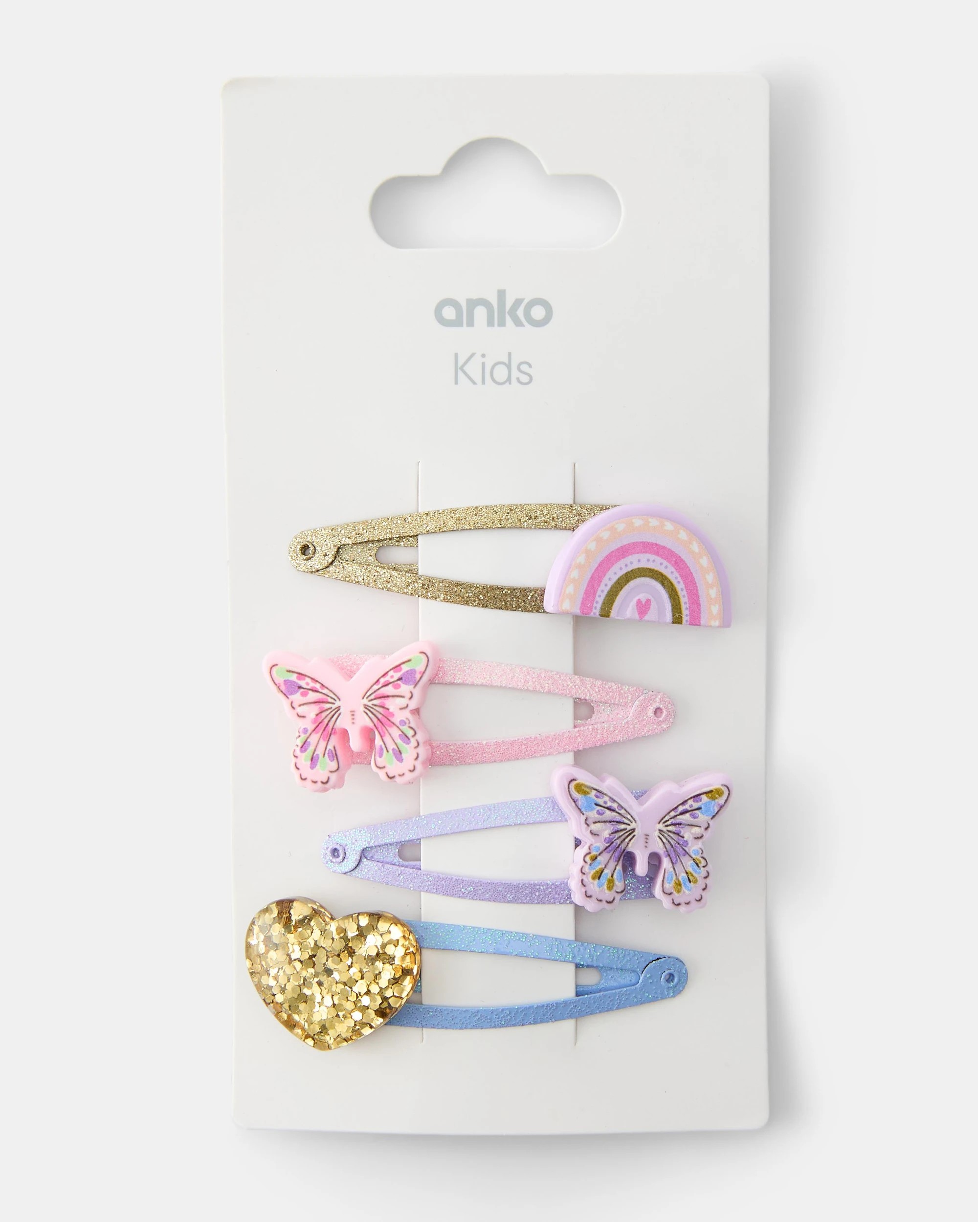 3 4 Pack Butterfly Snap Hair Clips, 3 of 3