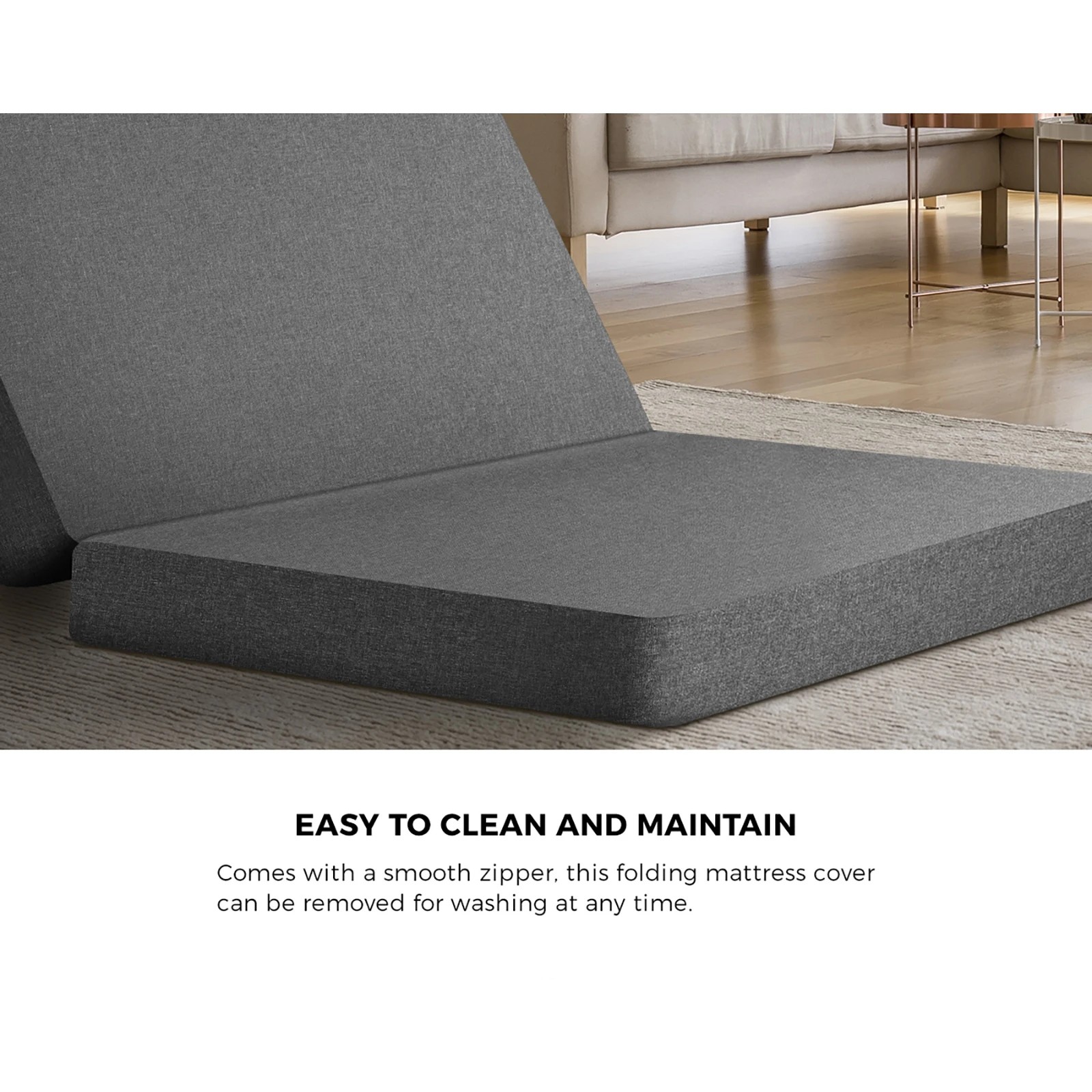 6 Bedra Bedding Foldable Mattress Trifold Folding Sofa Bed Portable Camping Mat Double - Grey, 6 of 8