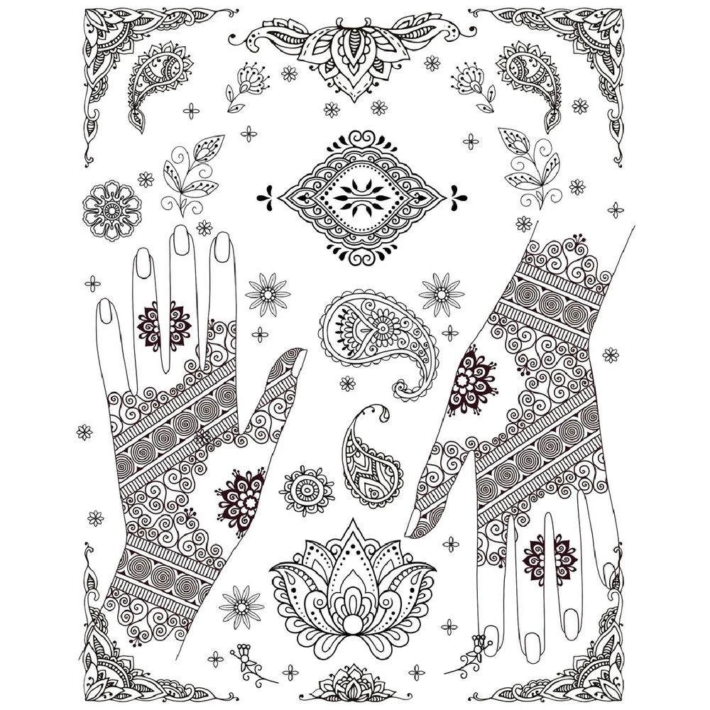 3 Colour-Your-Own Gallery Wall Art Colouring Book Henna, 3 of 3