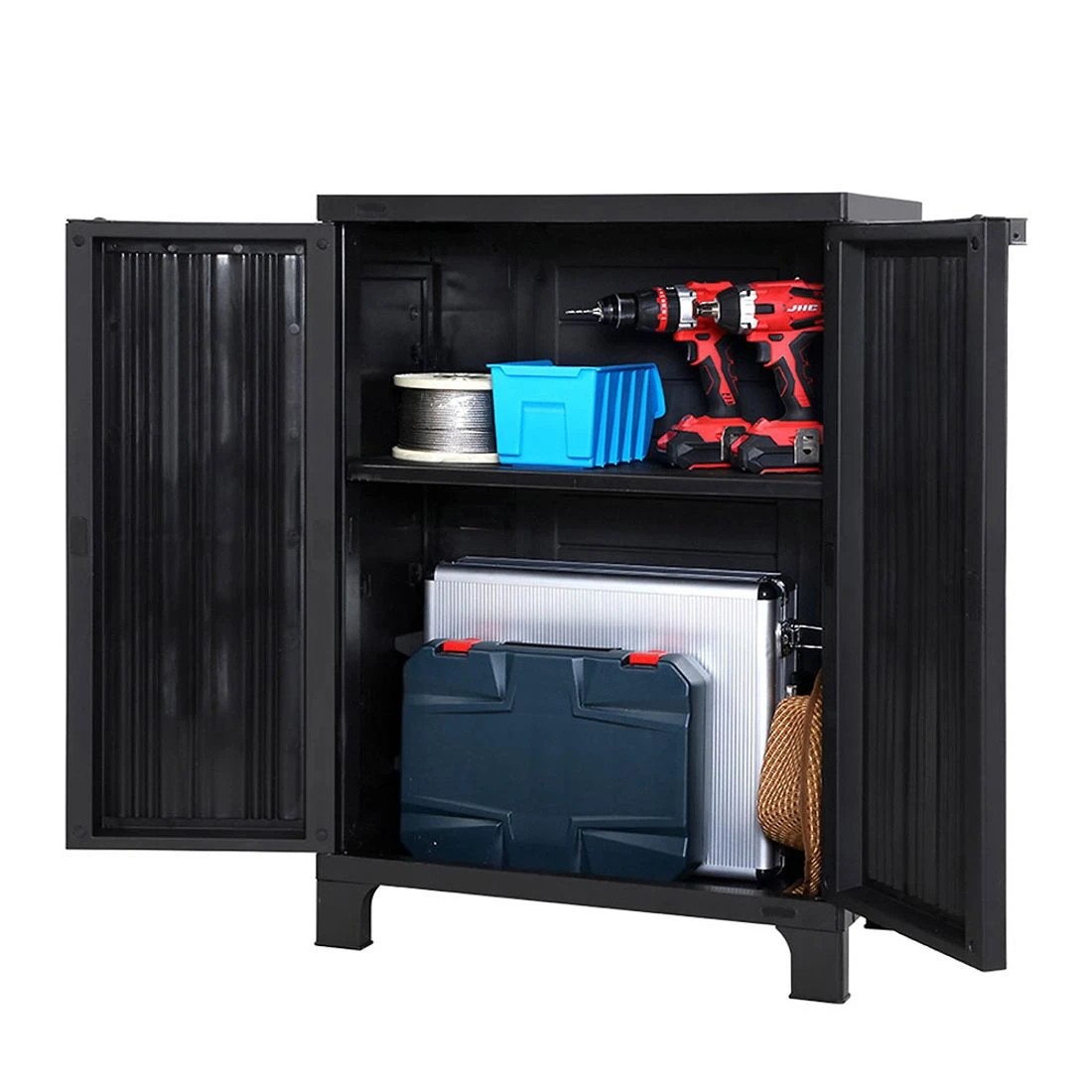 1 Gardeon Outdoor Storage Cabinet Box 92cm - Black, 1 of 8