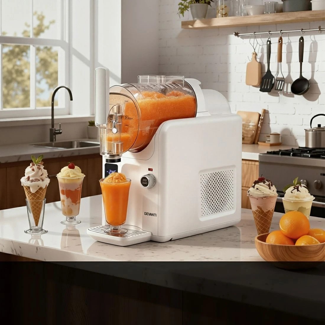 4 Devanti Slushie Machine Ice Cream Maker 2L - White, 4 of 8