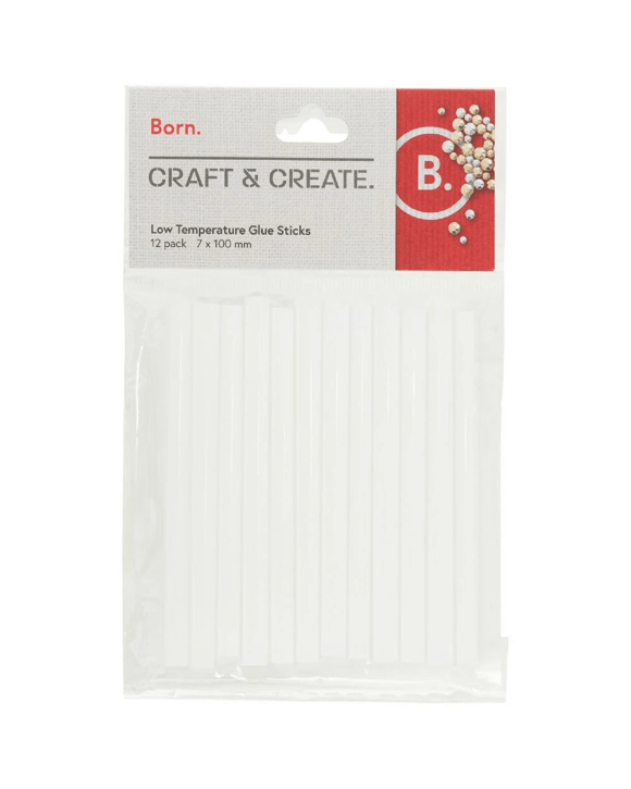 Born Low Temperature Glue Gun Refills 12 Pack