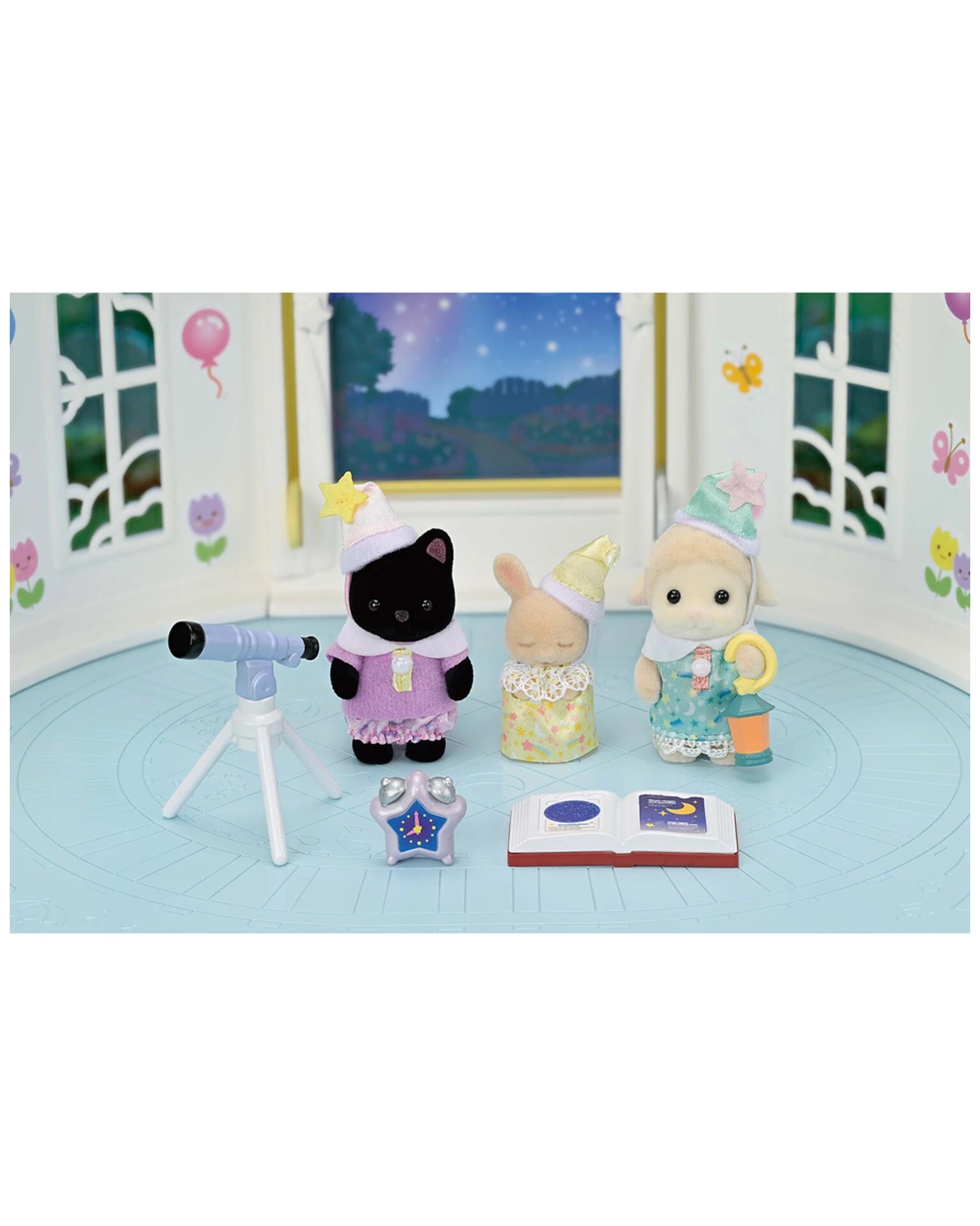 6 Sylvanian Families 7pc Nursery Friends Sleepover Party Trio Kids Toy 3 Years - Multi, 6 of 6