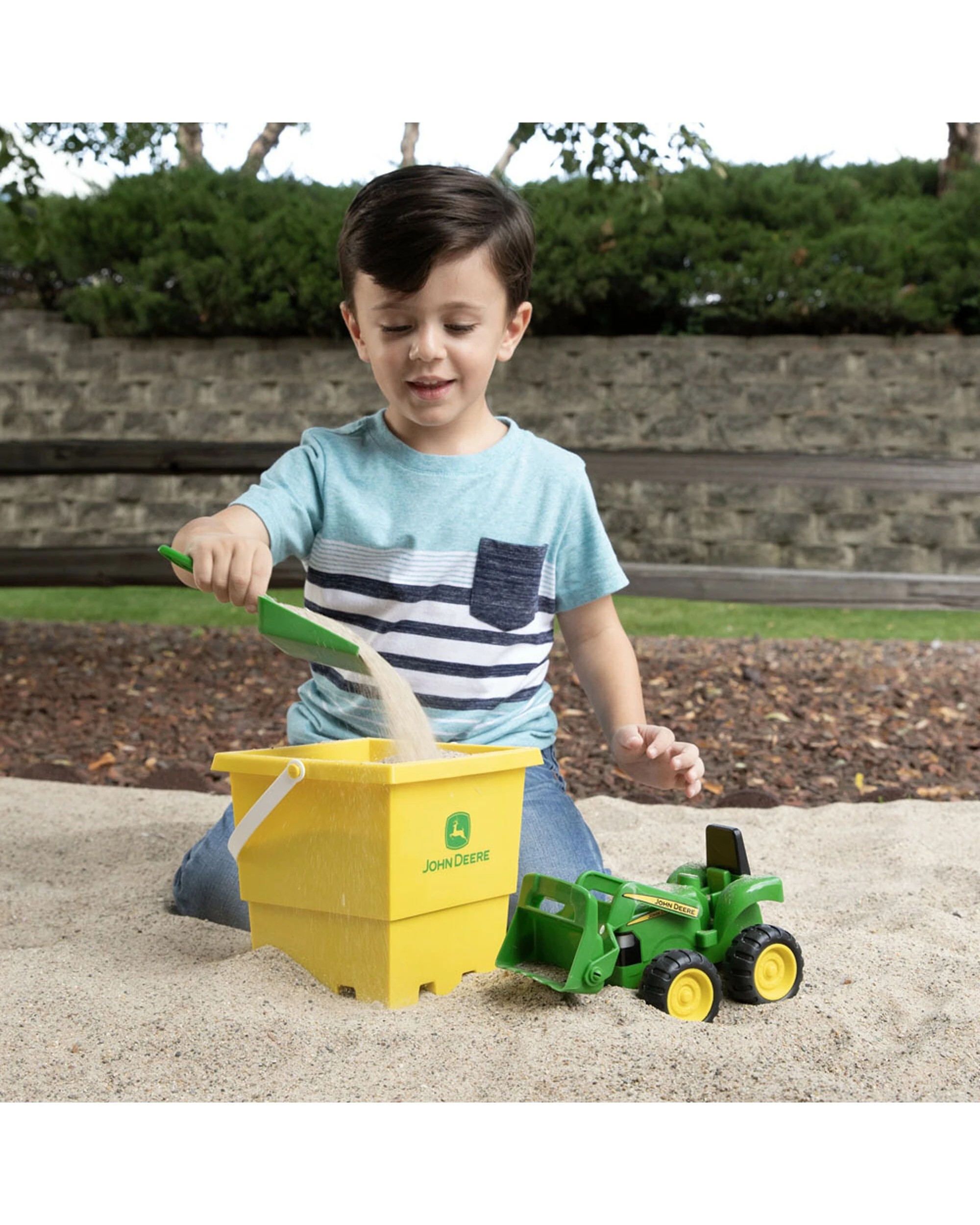 2 John Deere 15cm Sand Pit Bucket Tractor and Shovel Set Kids Toy - Multi, 2 of 3