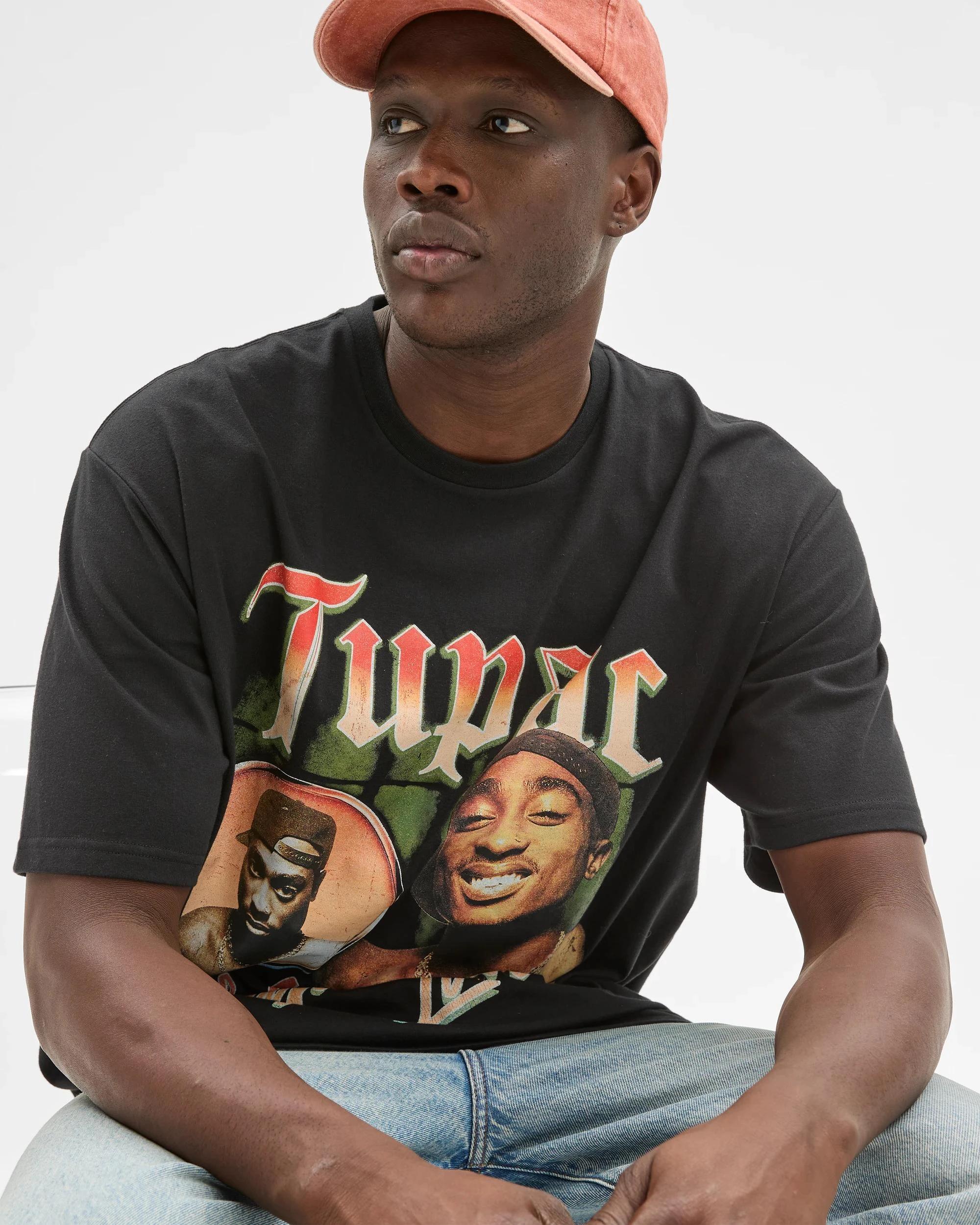 6 Licensed Tupac T-Shirt BLACK, 6 of 6