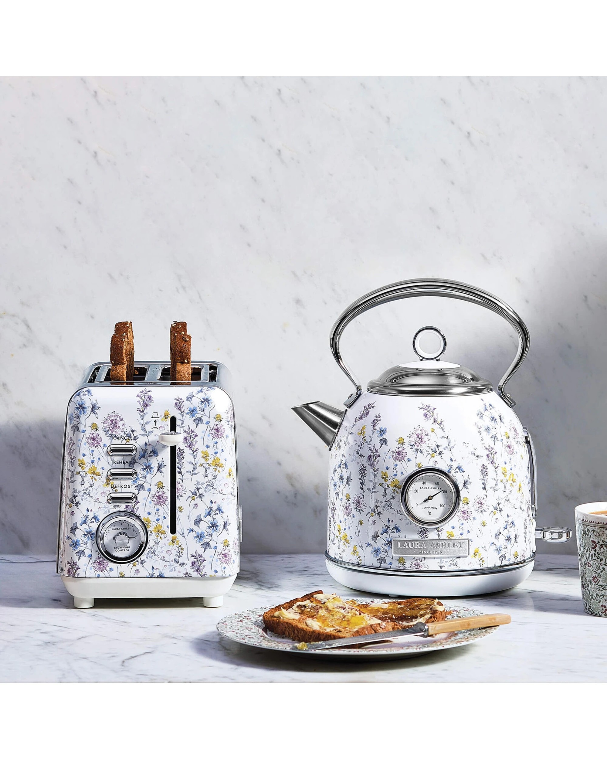 2 Laura Ashley 1.7L Dome Electric Kettle And 2 Slice Toaster Combo Wild Meadow - Pattern, 2 of 8