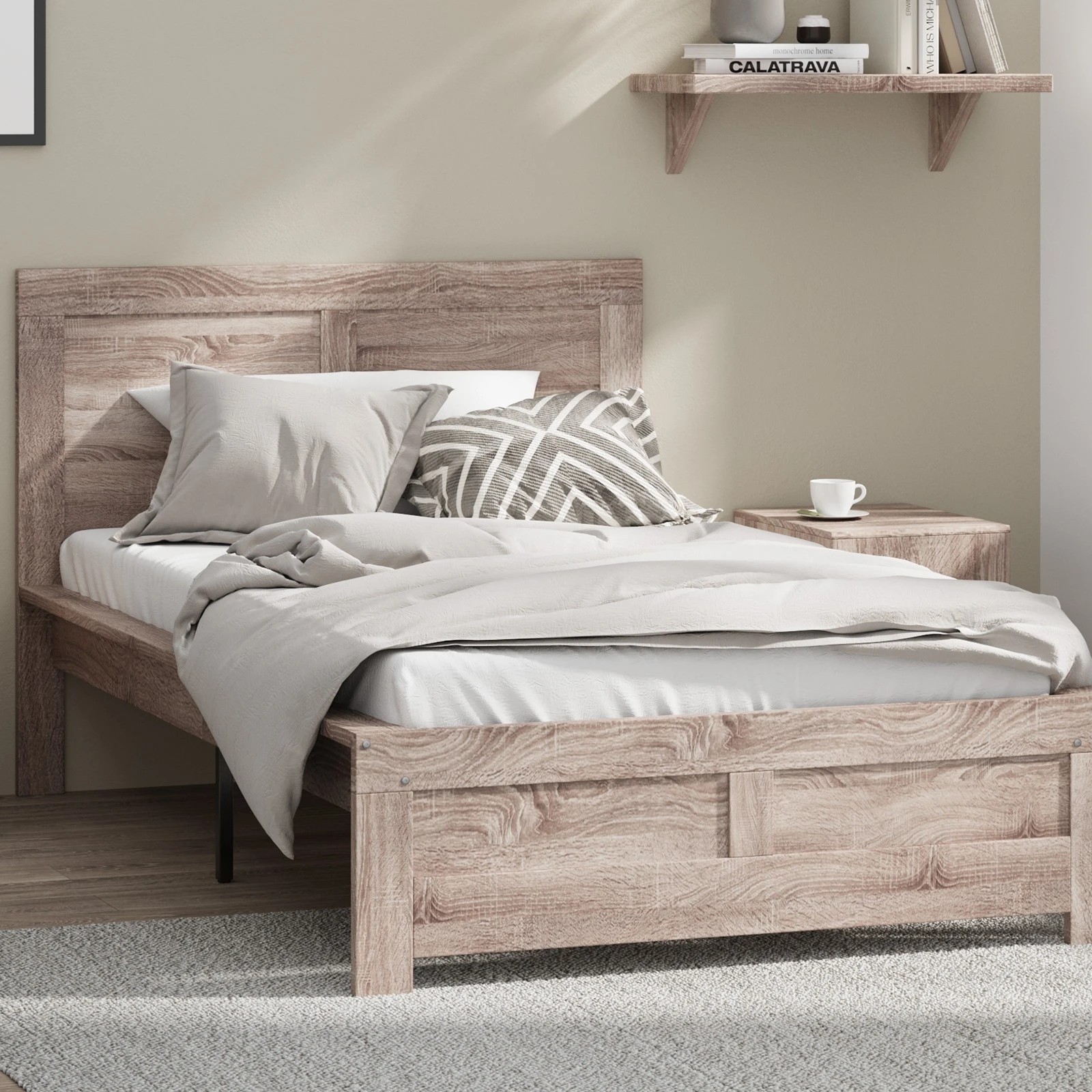 3 Oikiture Bed Frame King Single Size Wooden Bed Platforms NEO - Natural, 3 of 10