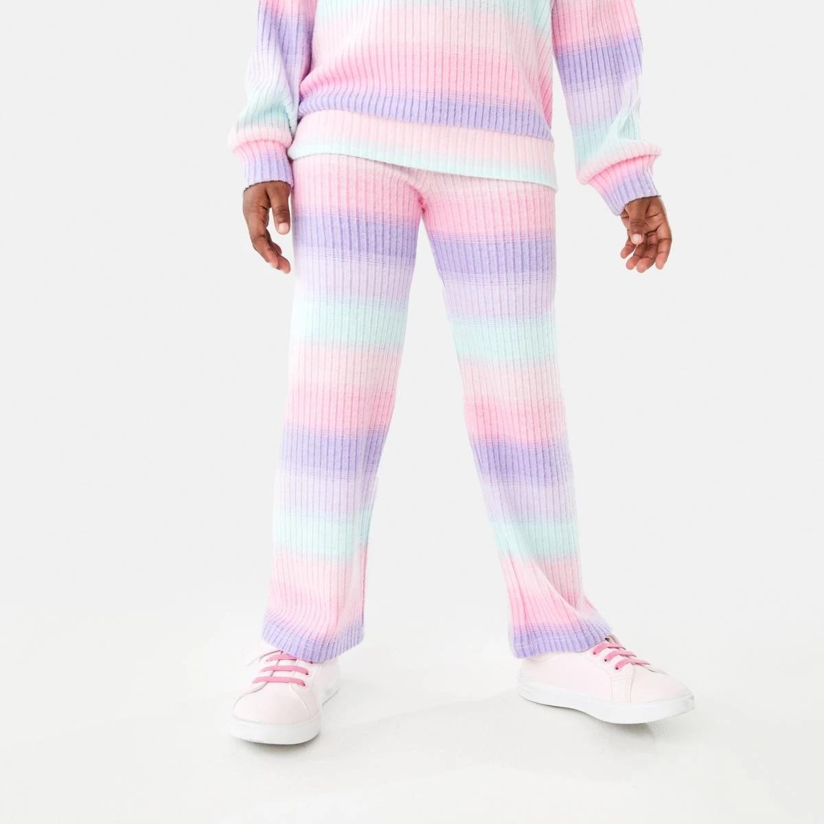 1 Wide Leg Brushed Leggings Stripes, 1 of 7