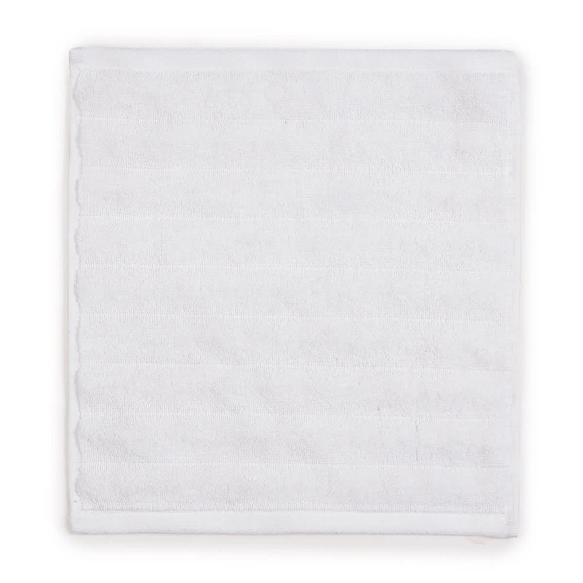 3 Thick Ribbed Australian Cotton Face Washer - White, 3 of 5